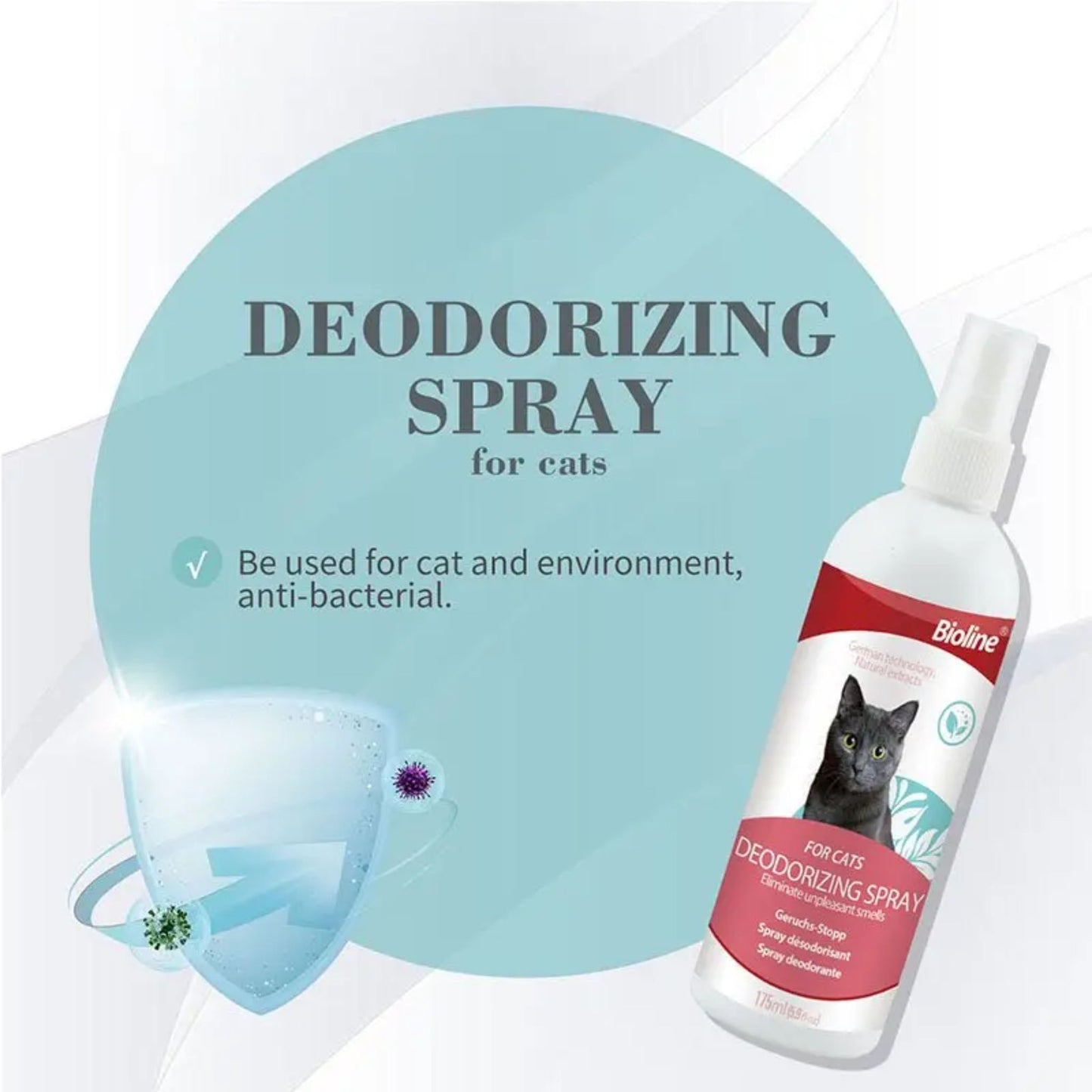 Bioline Deodorizing Fresh Scent Spray For Cats - 175ml
