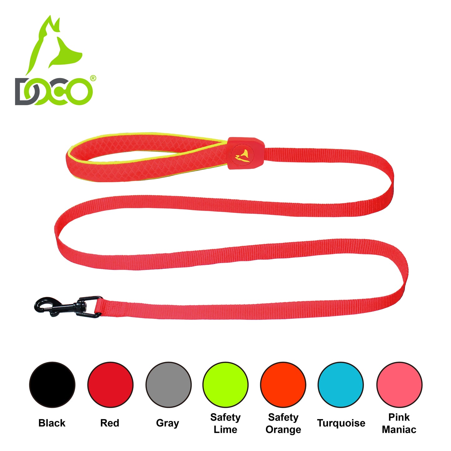 Doco Reflective Yellow Rope Mesh Dog Leash 1.5cm x 150cm Small
