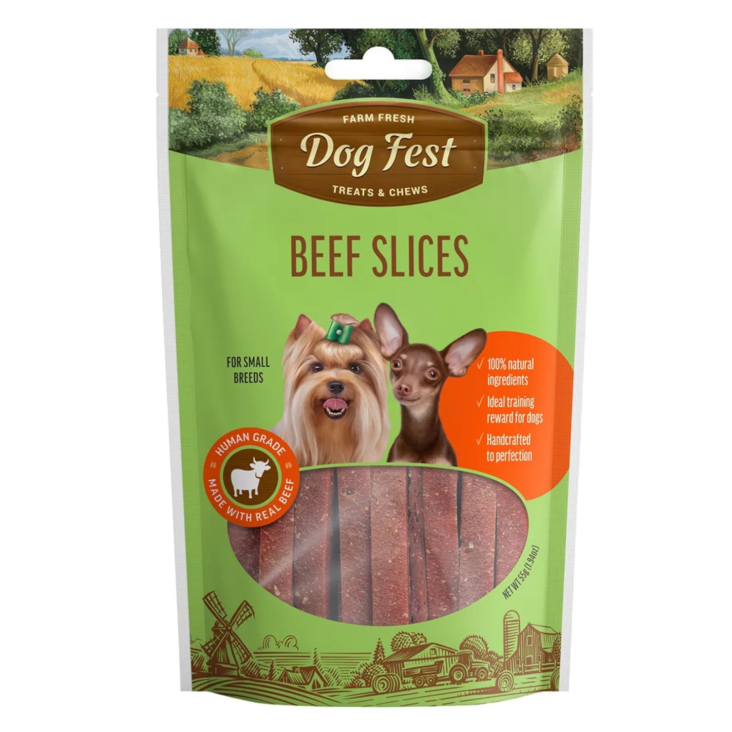 Dog Fest Beef Slices For Mini Dog - 55g