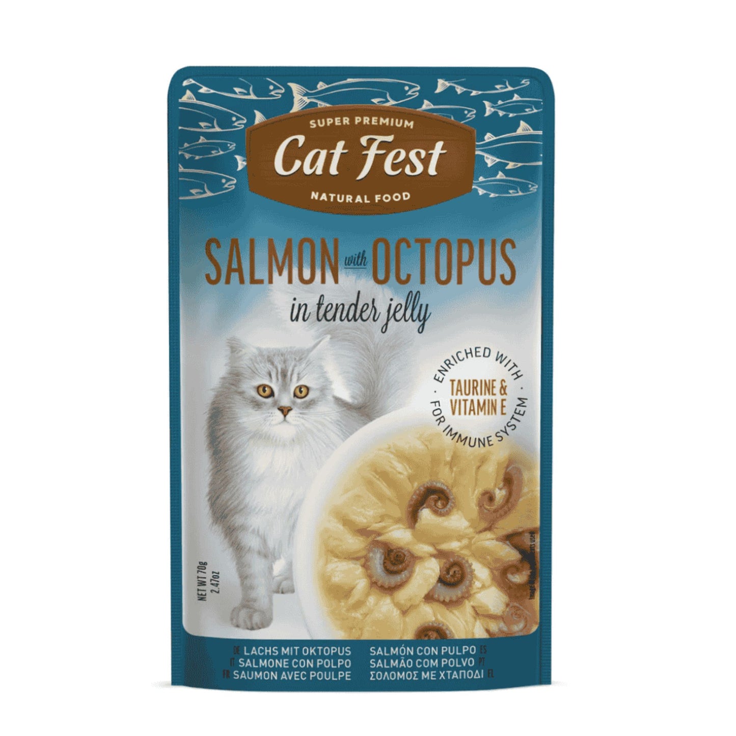 Cat Fest Salmon & Octopus In Jelly Protein-Rich Wet Food