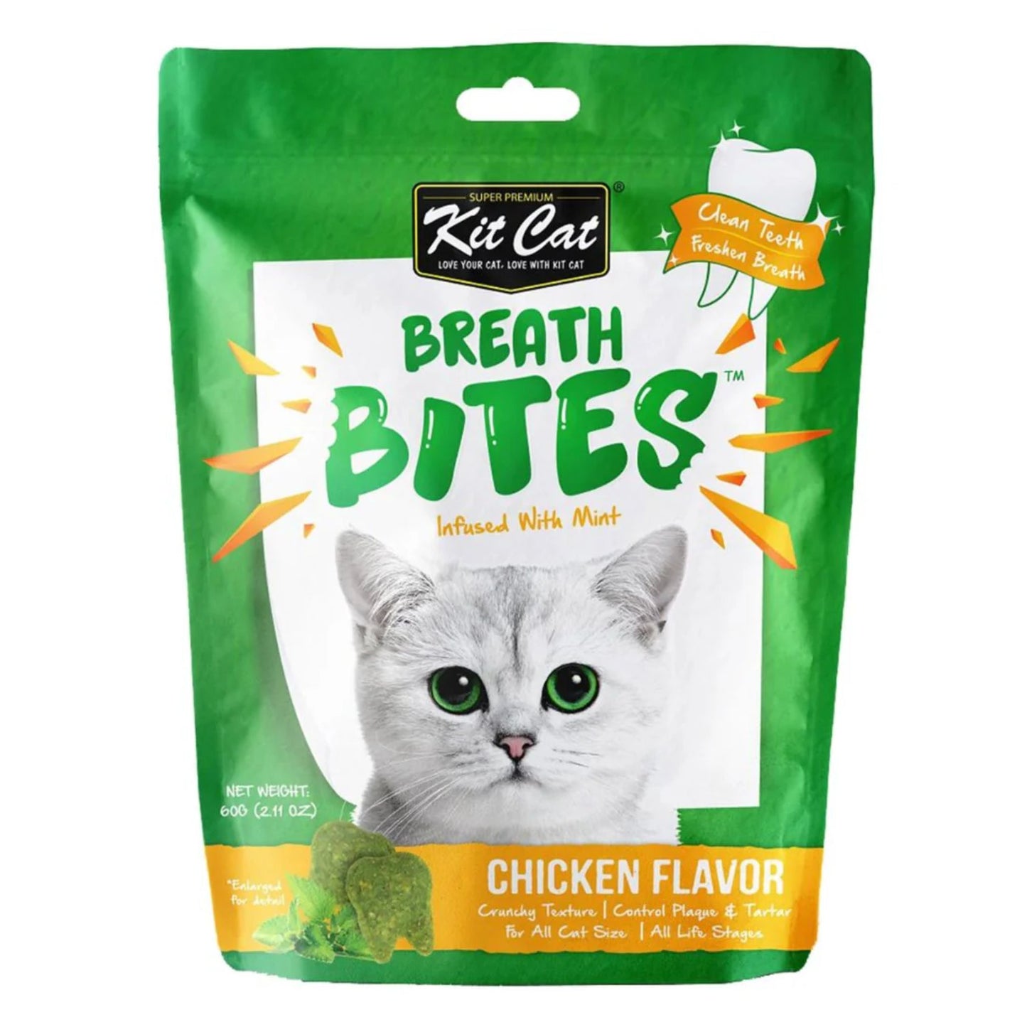 Kit Cat Breath Bites Chicken Flavour Cat Treats - 60g