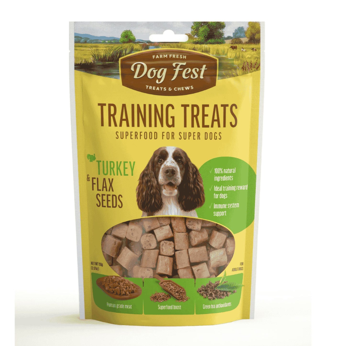 Dog Fest Training Treats Turkey & Flax Seeds - 90g