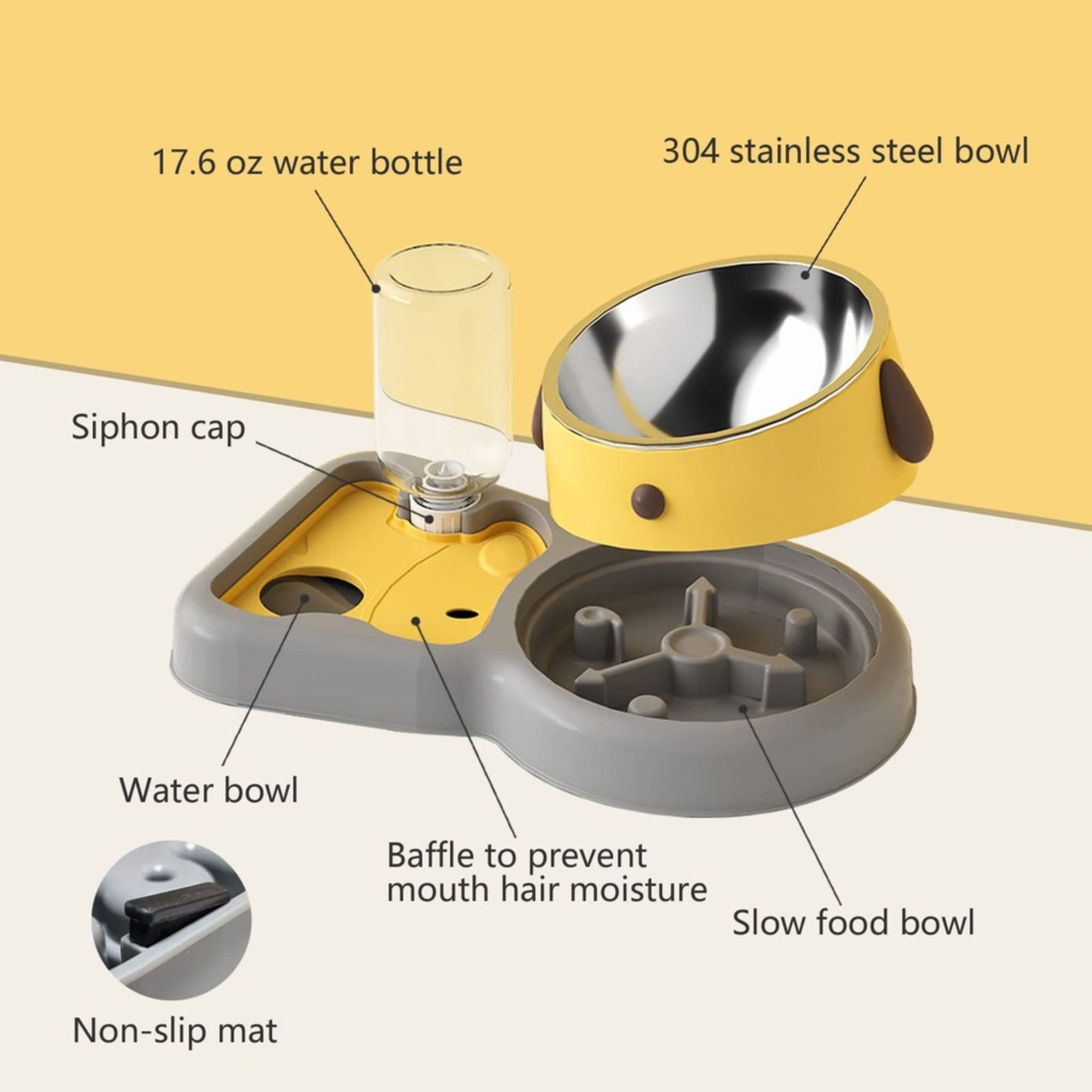 Pado Water Dispenser With Bowl - 19x10.5x31cm
