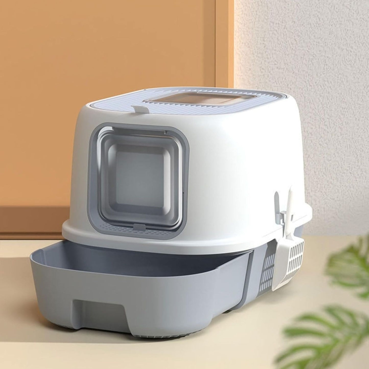 Pado Jumbo Cat Litter Box Grey - 40X39X52cm