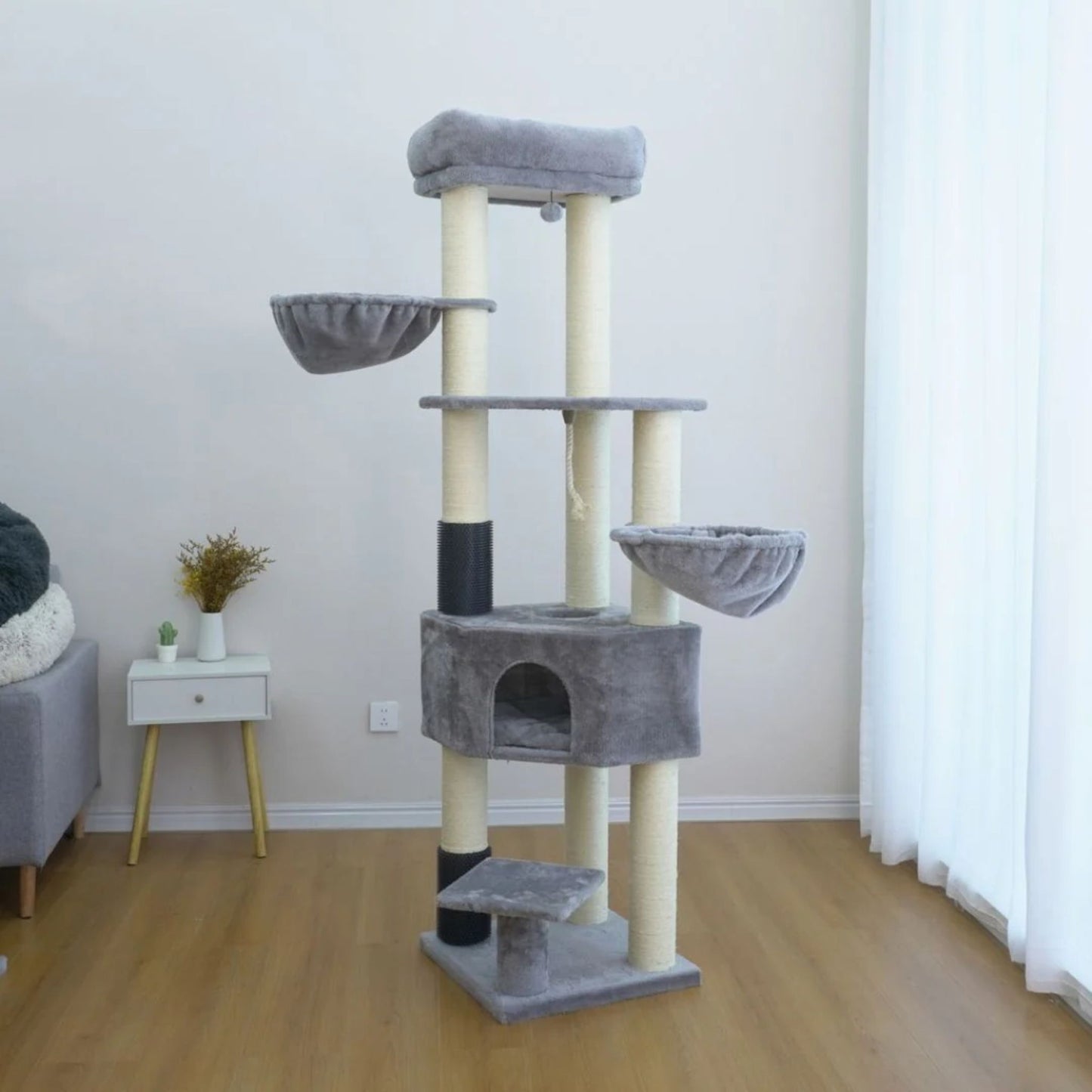 Catry Cat Tower With Scratcher - 50x50x200cm