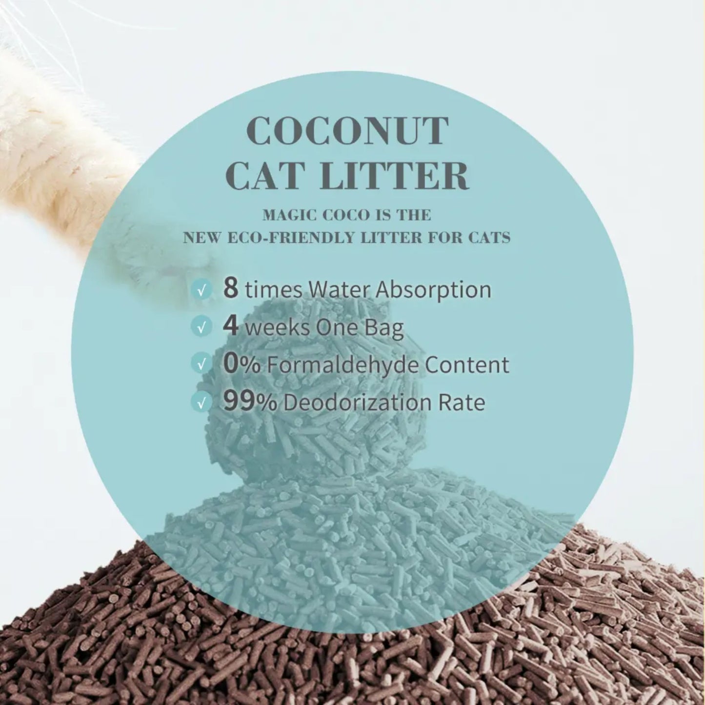 Bioline Magic Coconut Cat Natural Odor Control Litter - 6L