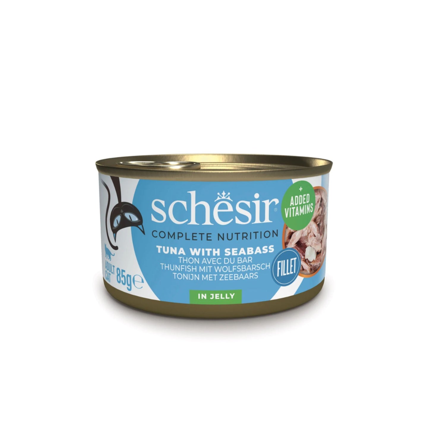 Schesir Nutrition Wet Cat Food In Jelly Can- Tuna With Seabass - 85g