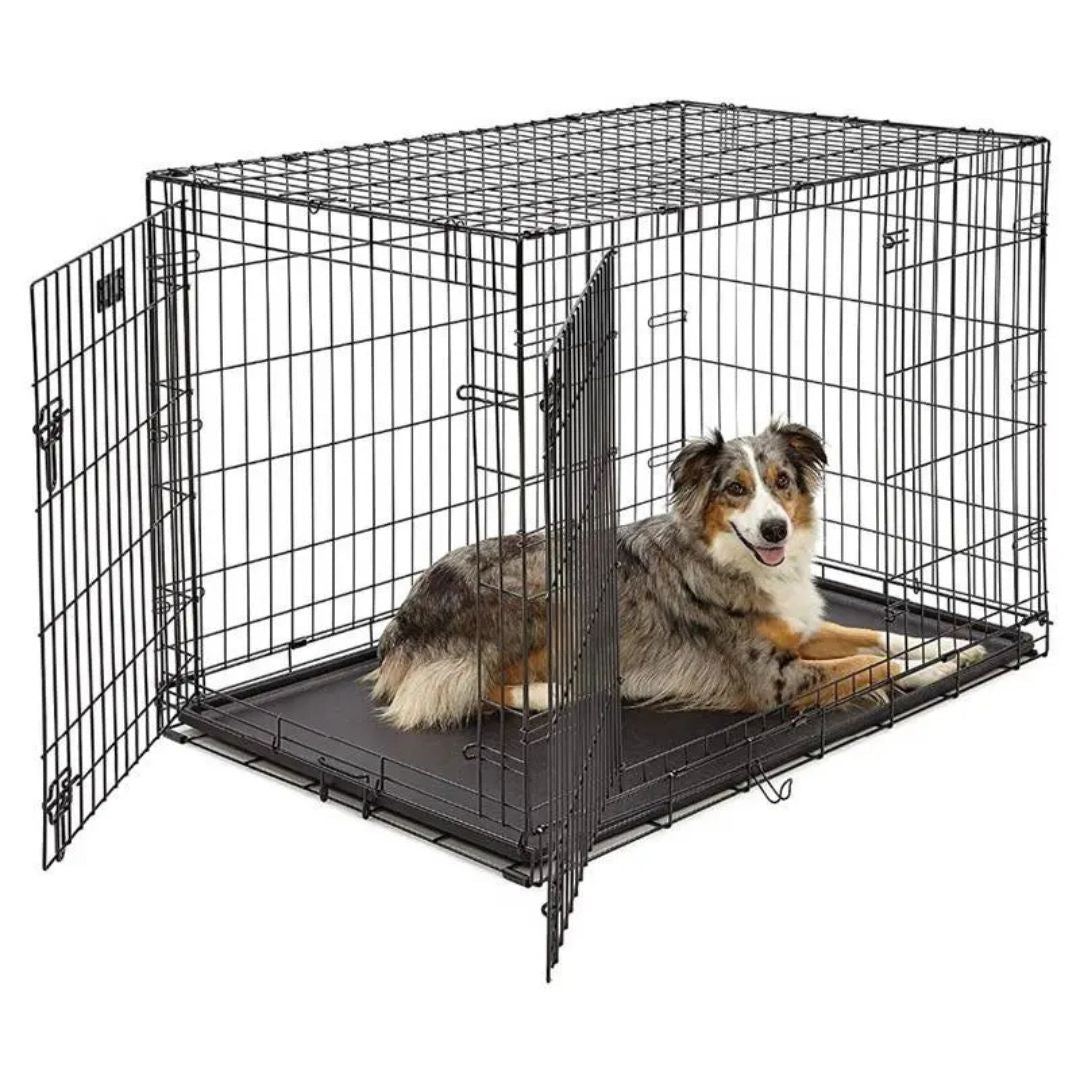 Pado Double Door Dog Crate with Mesh Floor, 107.5x70.5x77.5cm