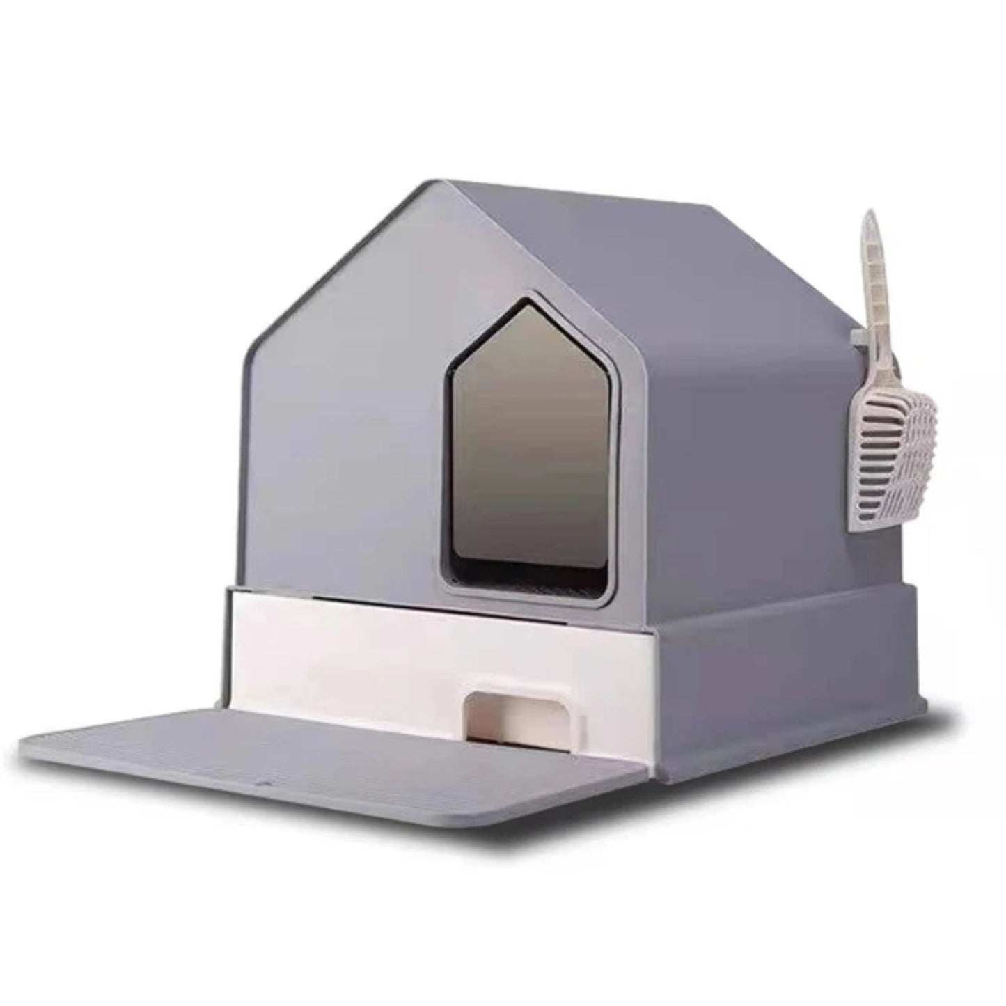 Pado House Cat Litter Box Grey - 46X46X44cm