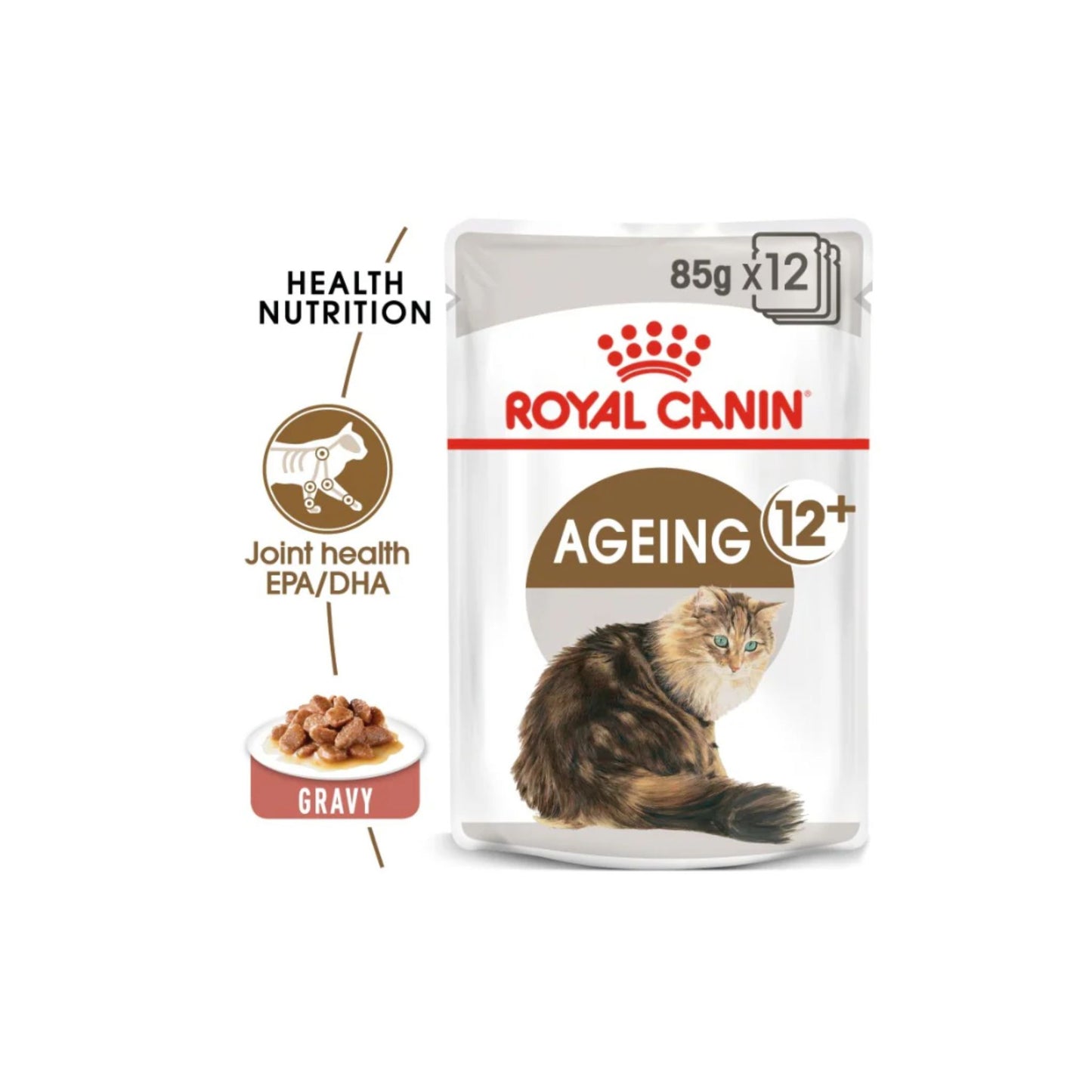 Royal Canin Feline Health Nutrition Ageing 12+ Gravy Cat Wet Food - 12X85G