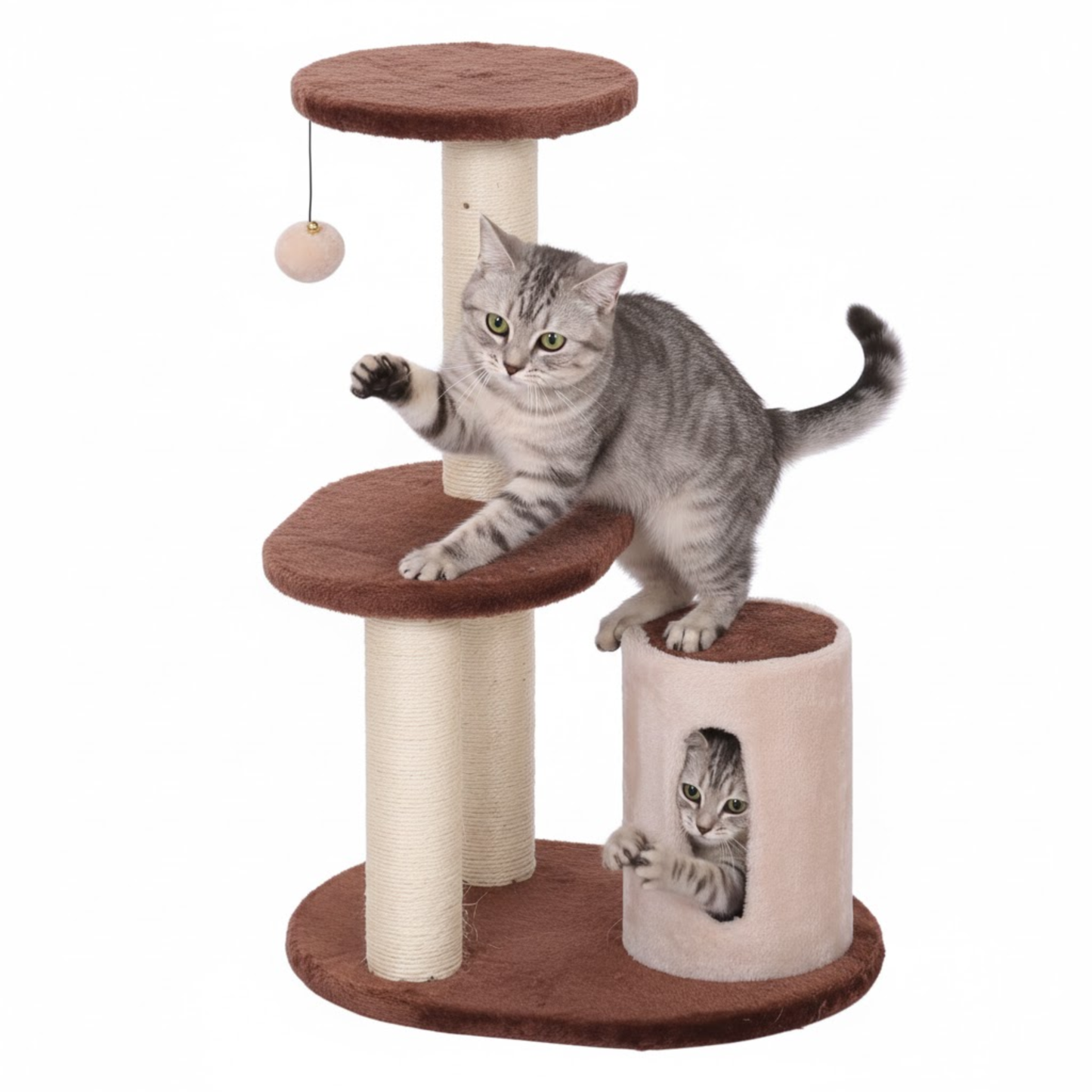 Catry Cat Tower With Scratcher - 45x35x65cm