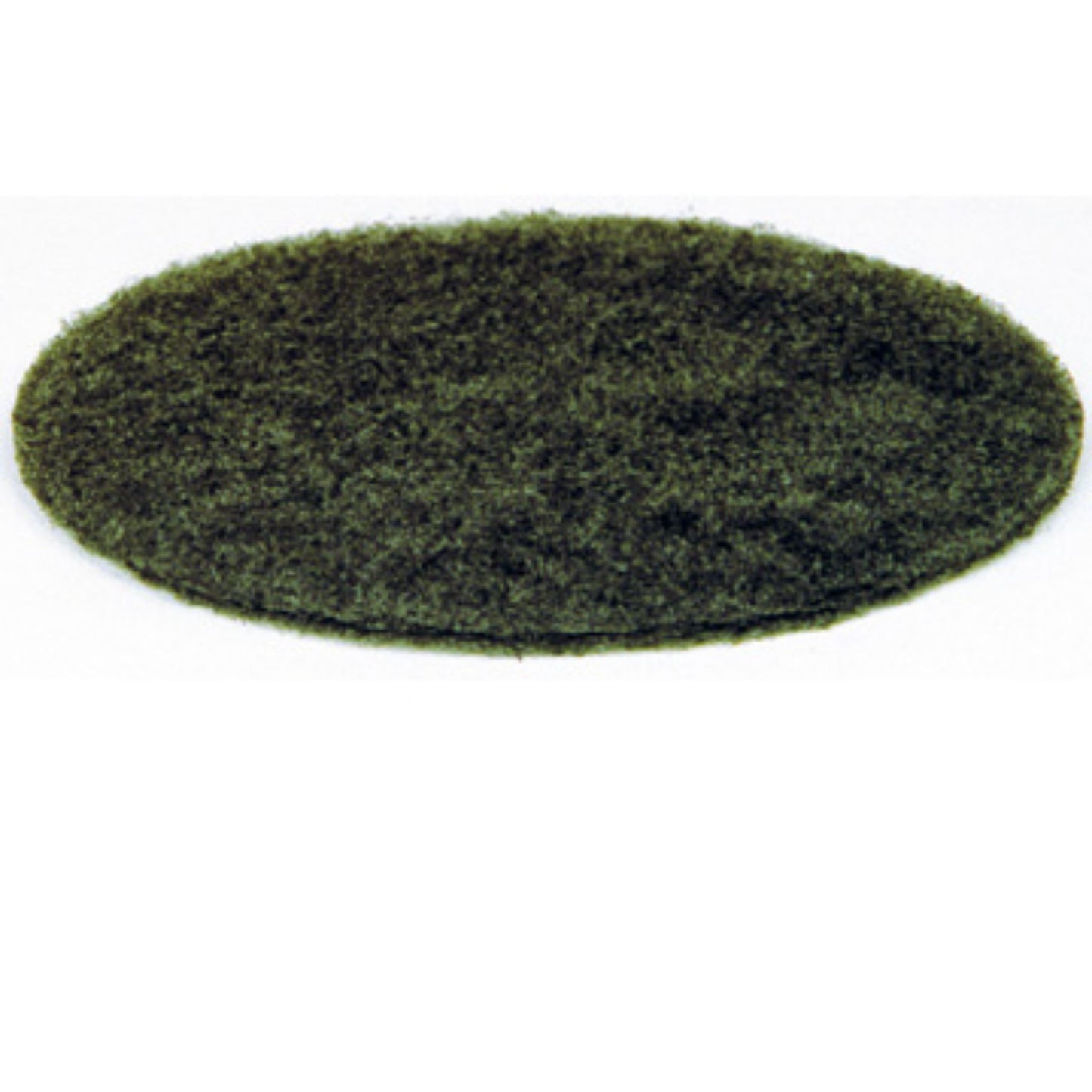 Round green felt patch on a white background