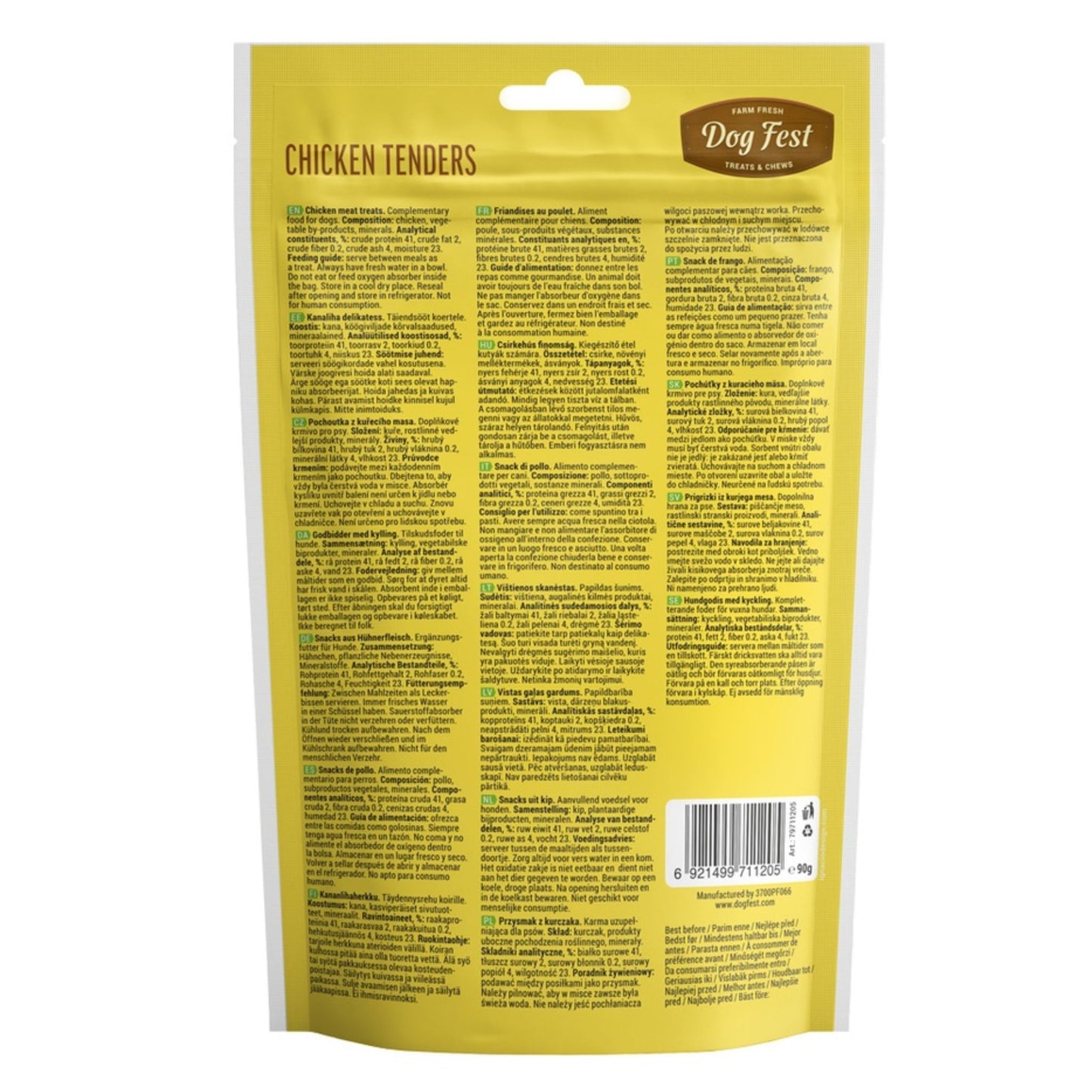 Dog Fest Chicken Tenders For Adult Dog - 90g