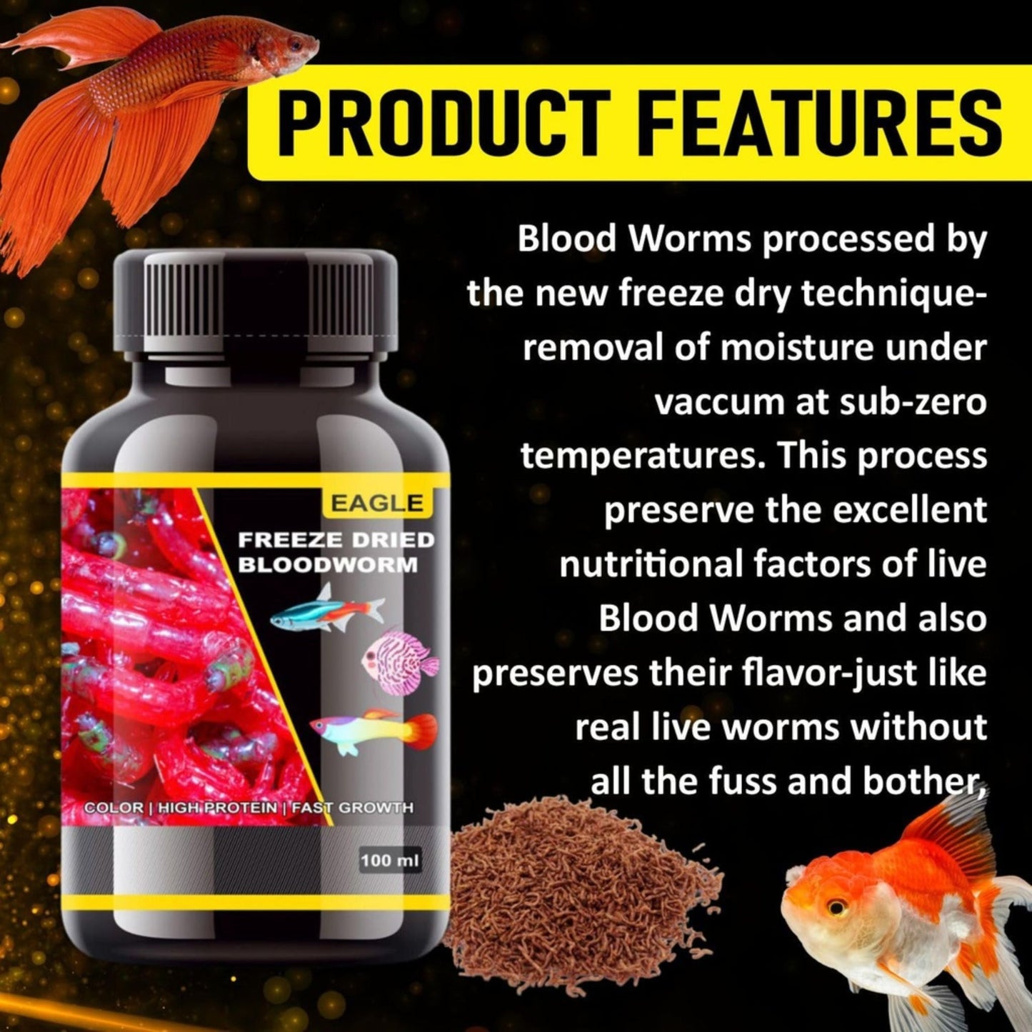Horizone Eagle Freeze-Dried Blood Worms – 100ml