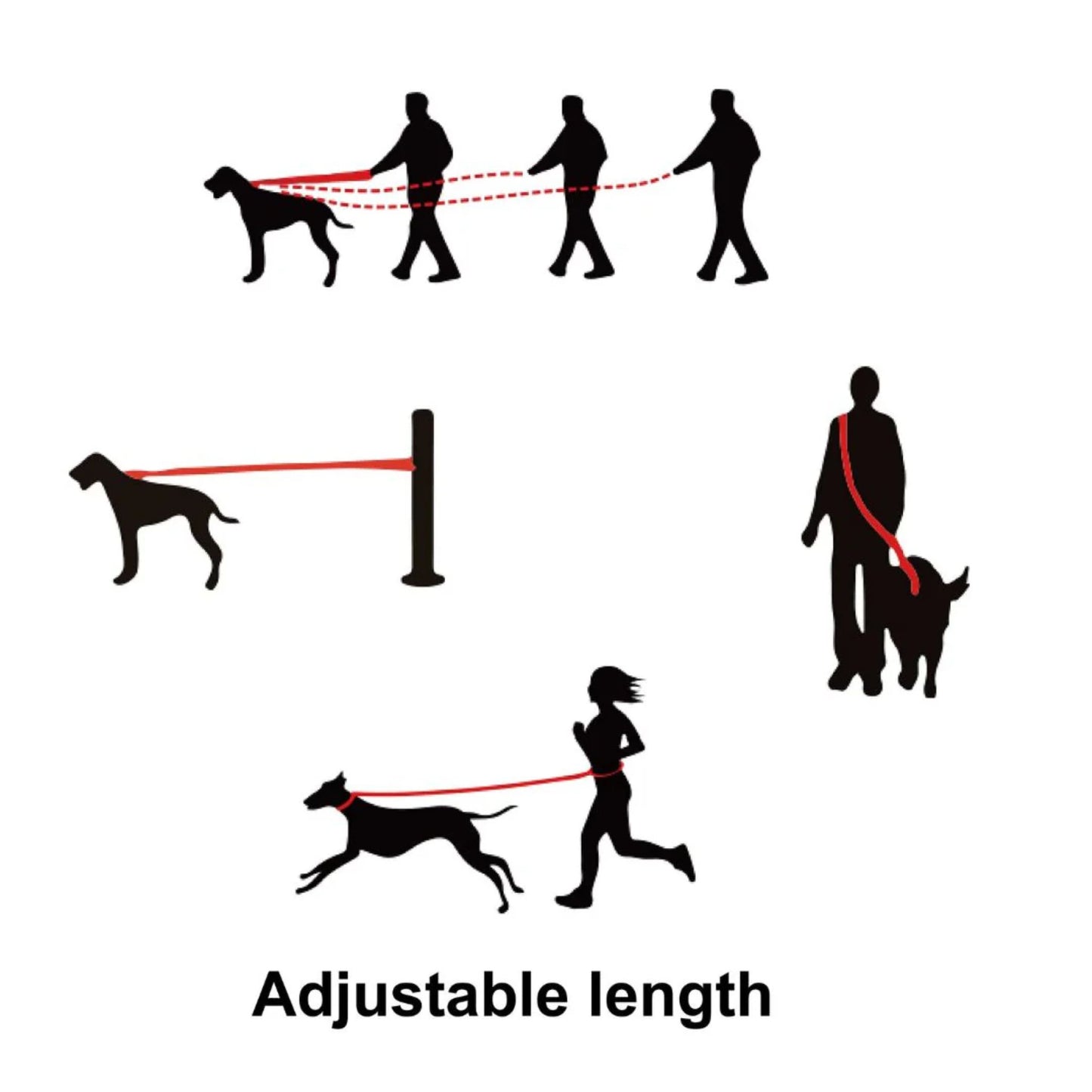 Doco Vario Easy Snap Bungee Leash 6Ft Color Orange Sizes - L