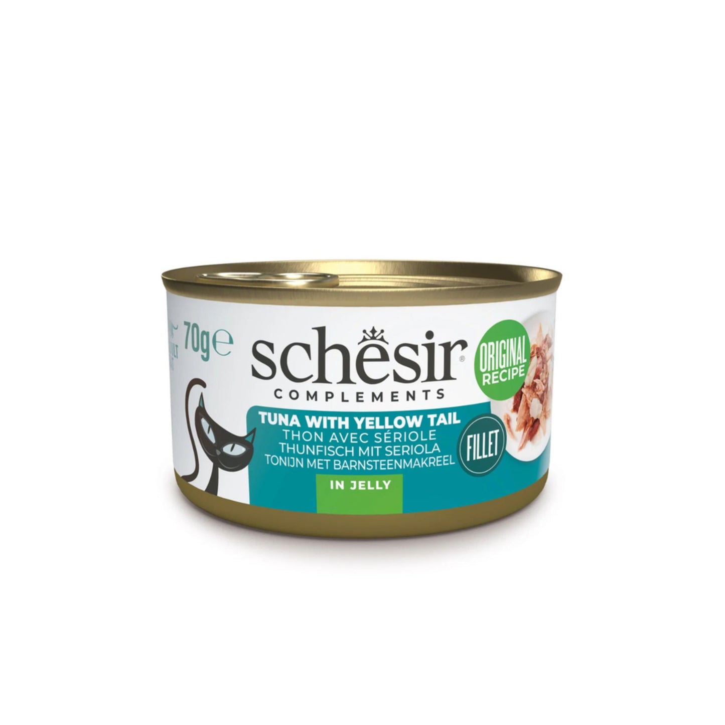 Schesir Cat Wet Food In Jelly Can Tuna With Yellow Tail - 70g