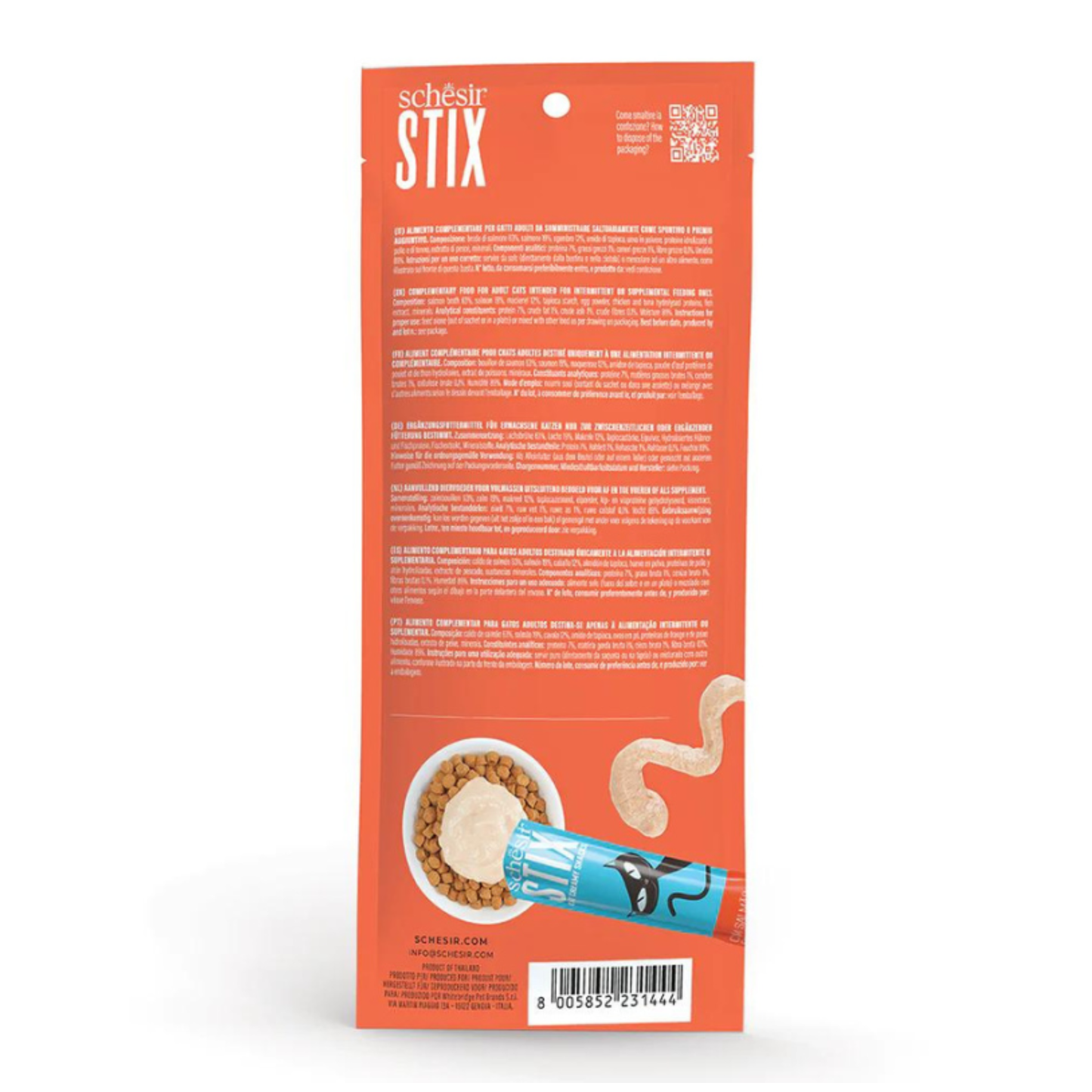 Schesir Cat Creamy Treat Stix Salmon - 6x15G