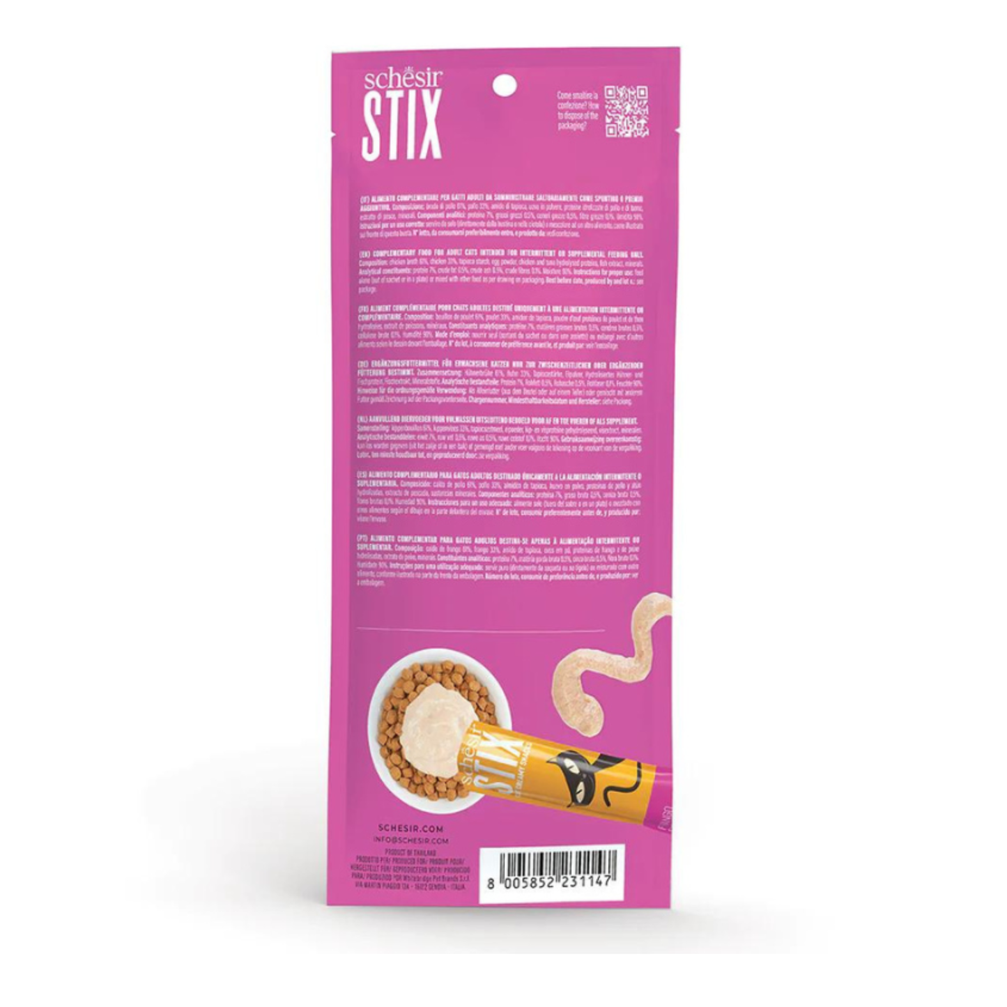 Schesir Cat Creamy Treat Stix Chicken - 6x15G