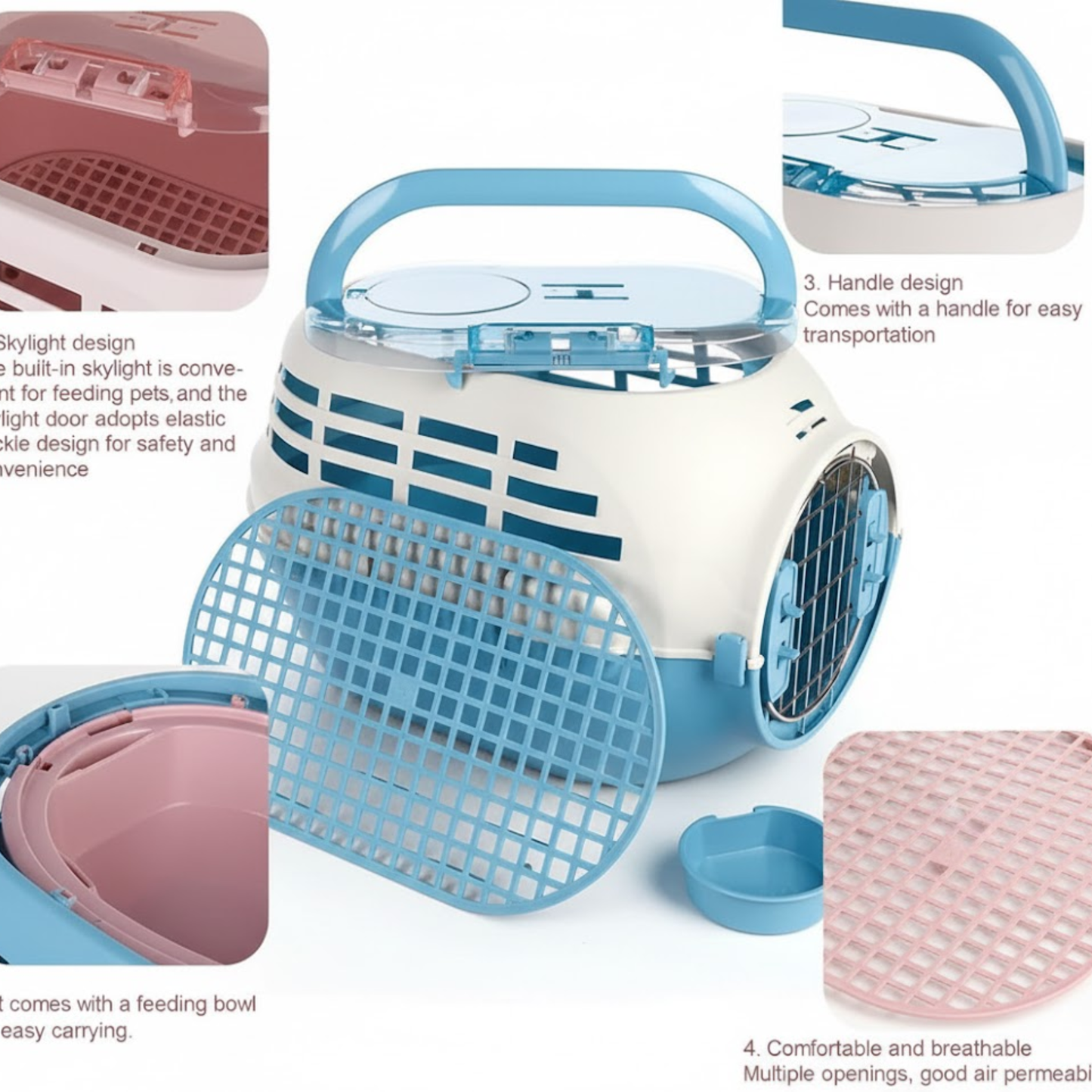 Pado Guard Pet Carrier Blue - 49x31.5x28cm