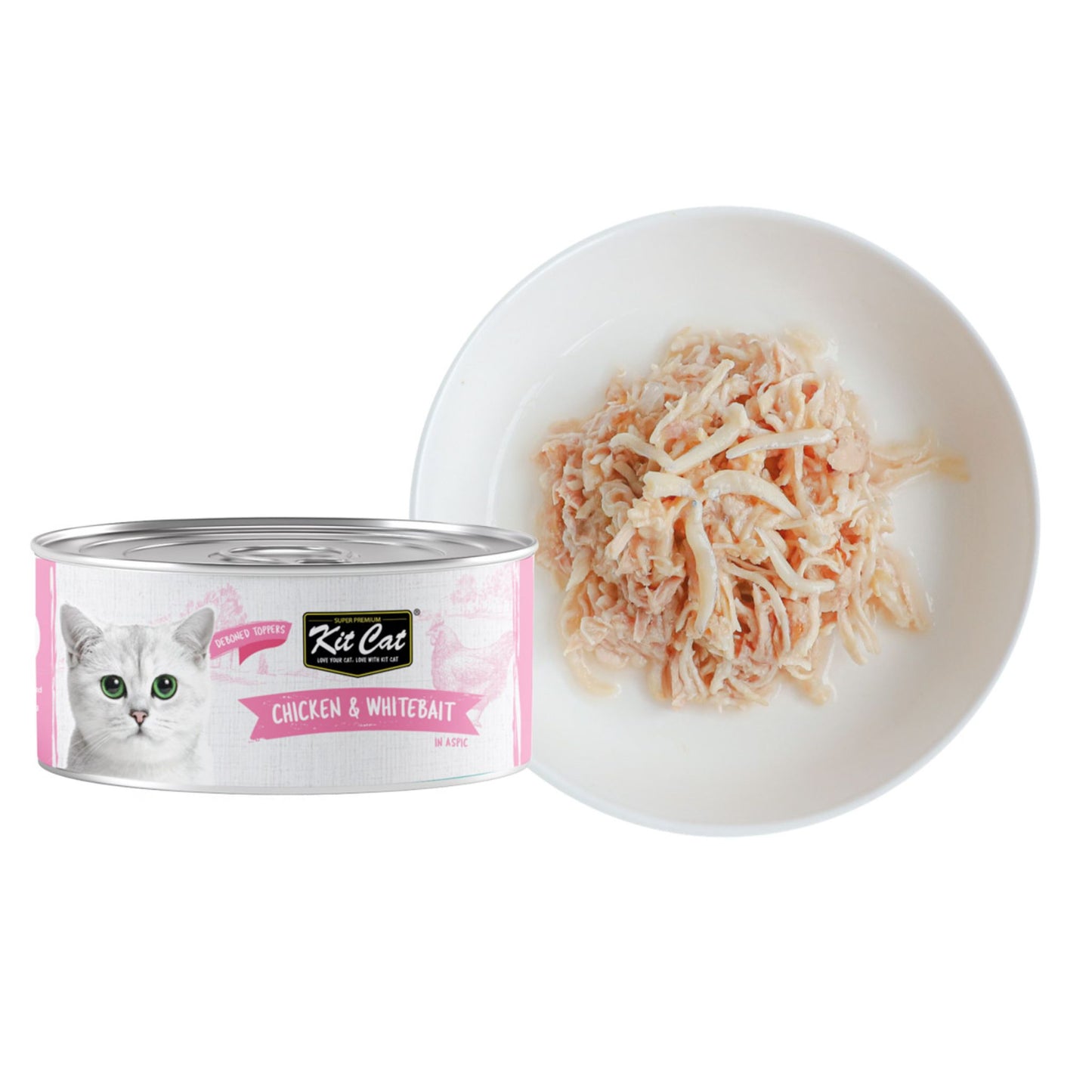 Kit Cat Deboned Chicken & Whitebait Toppers Cat Wet Food - 80g