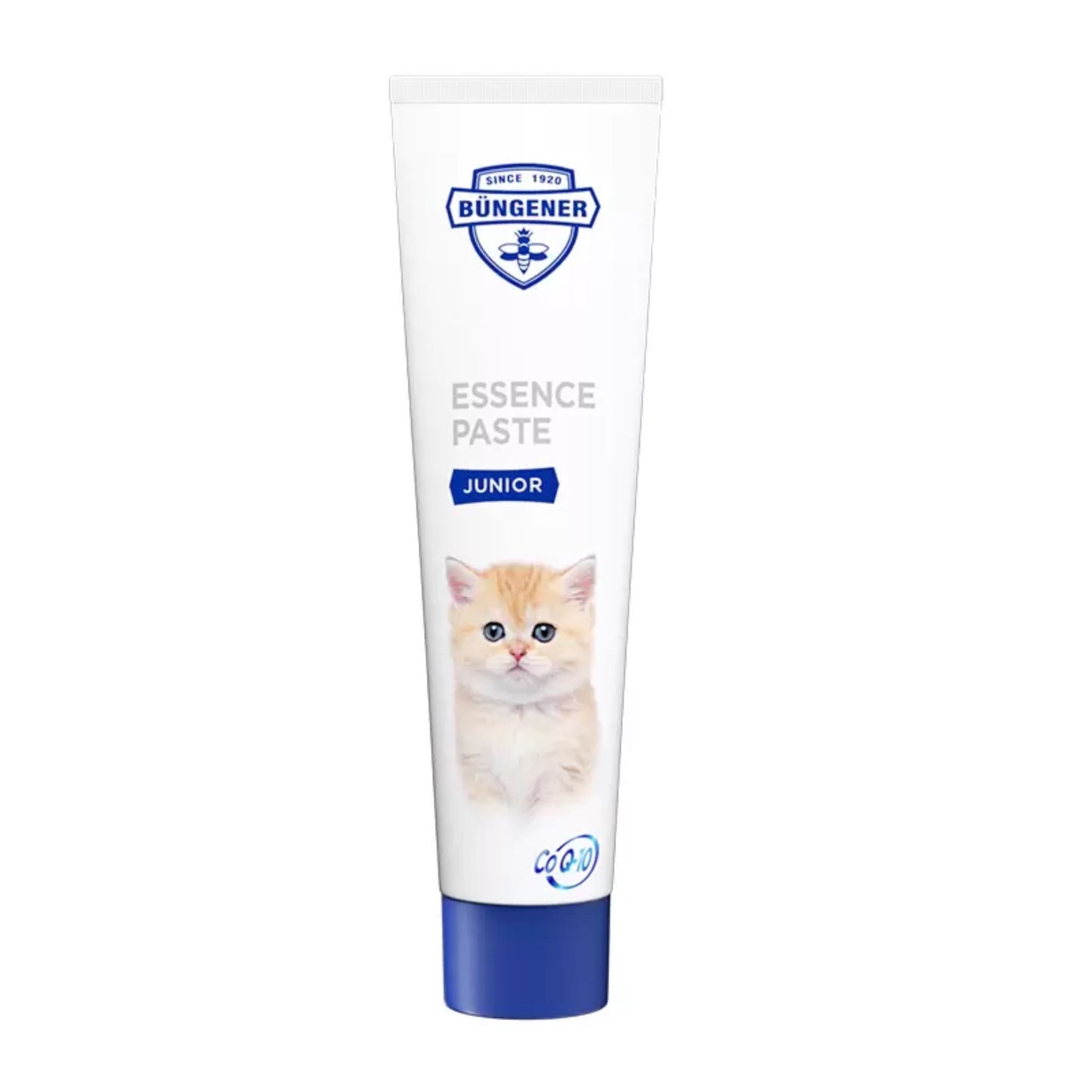 Tube of Bungener Essence Paste Junior with a kitten illustration on a white background