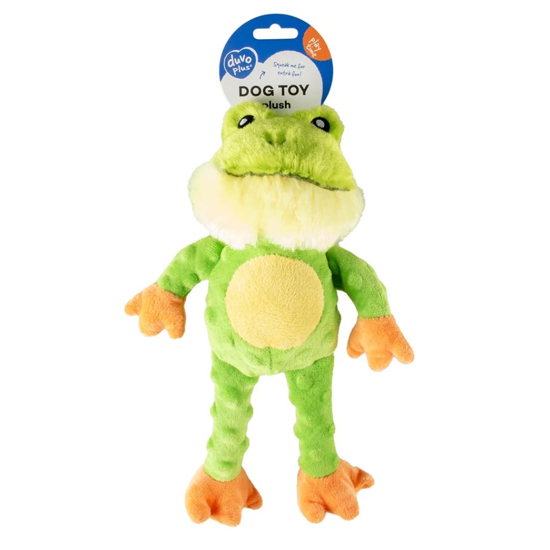 Duvo+ Plush Frog Crackle Dog Toy – 34x21x8cm, Green