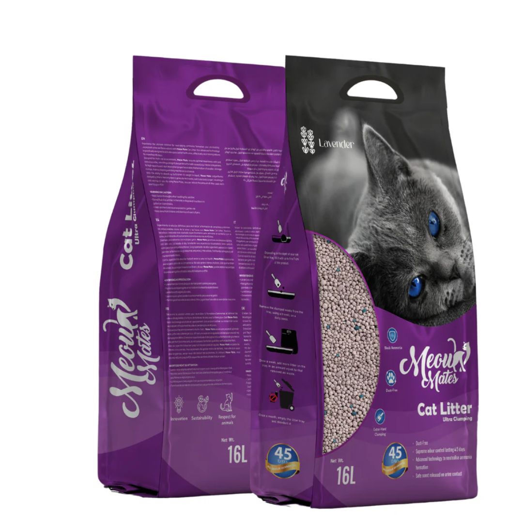 Meow Mates Bentonite Cat Litter Lavender Scent – 16L