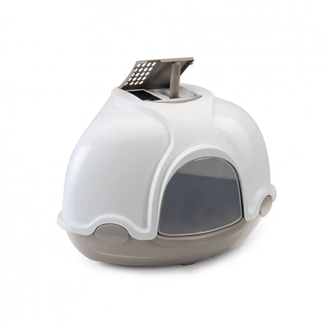 Imac Ginger Hooded Corner Litter Tray - 52×52×44.5 cm