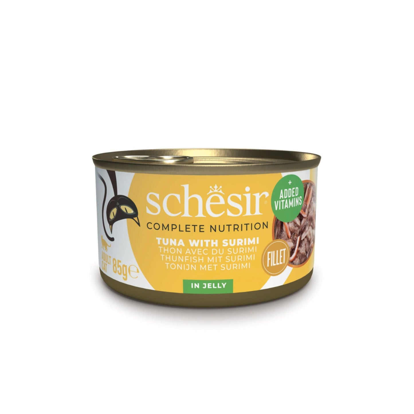 Schesir Wet Cat Food In Jelly Can- Tuna With Surimi - 85g