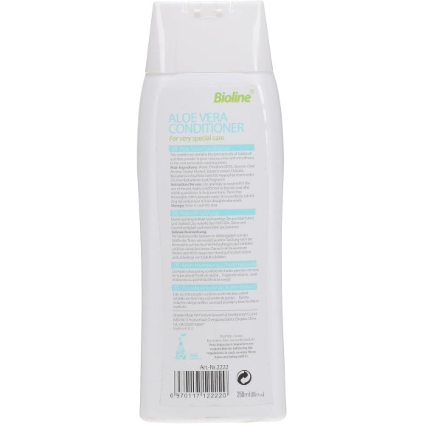 Bioline Aloe Vera Dog Conditioner Coat Care - 250ml