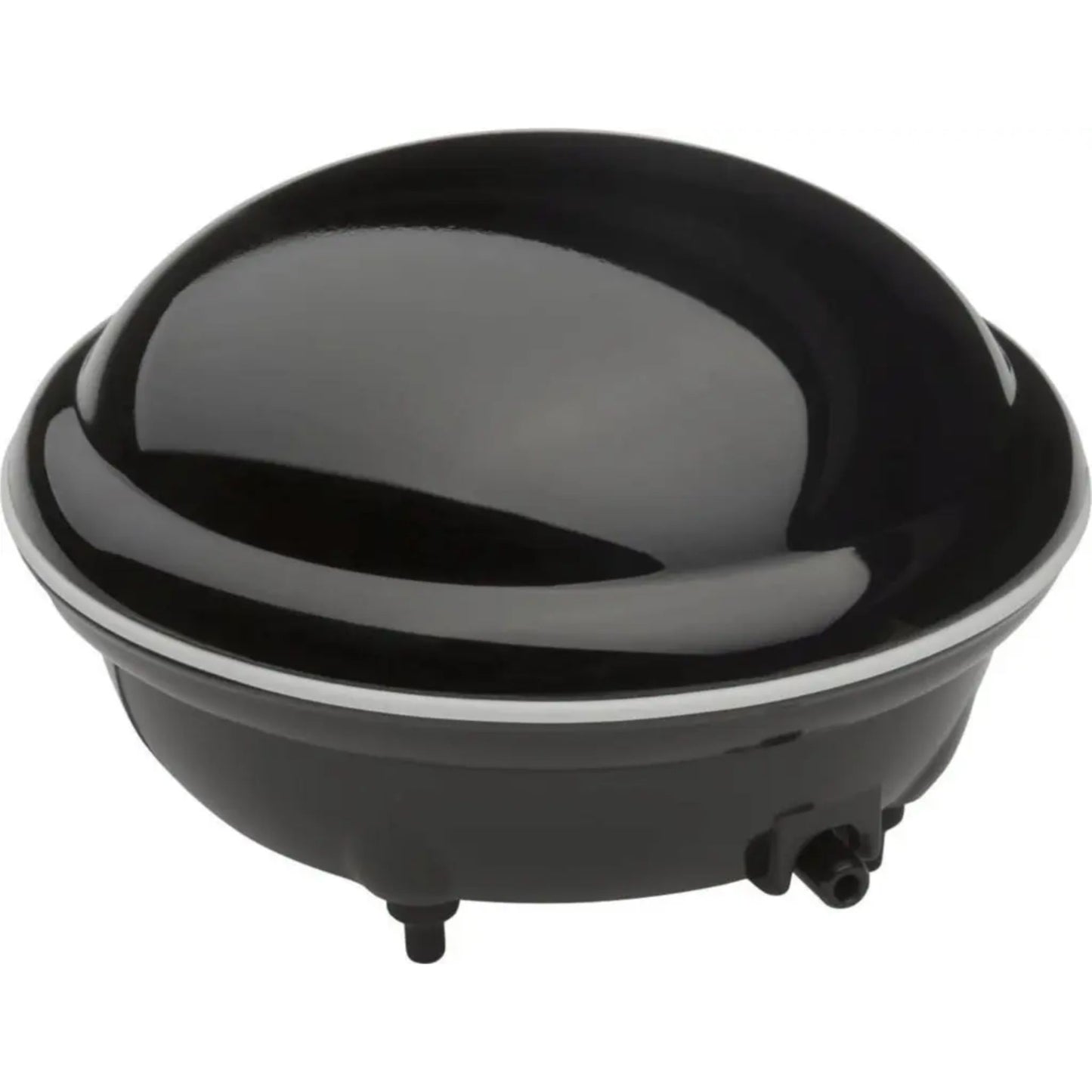 Black pet water bowl on a white background