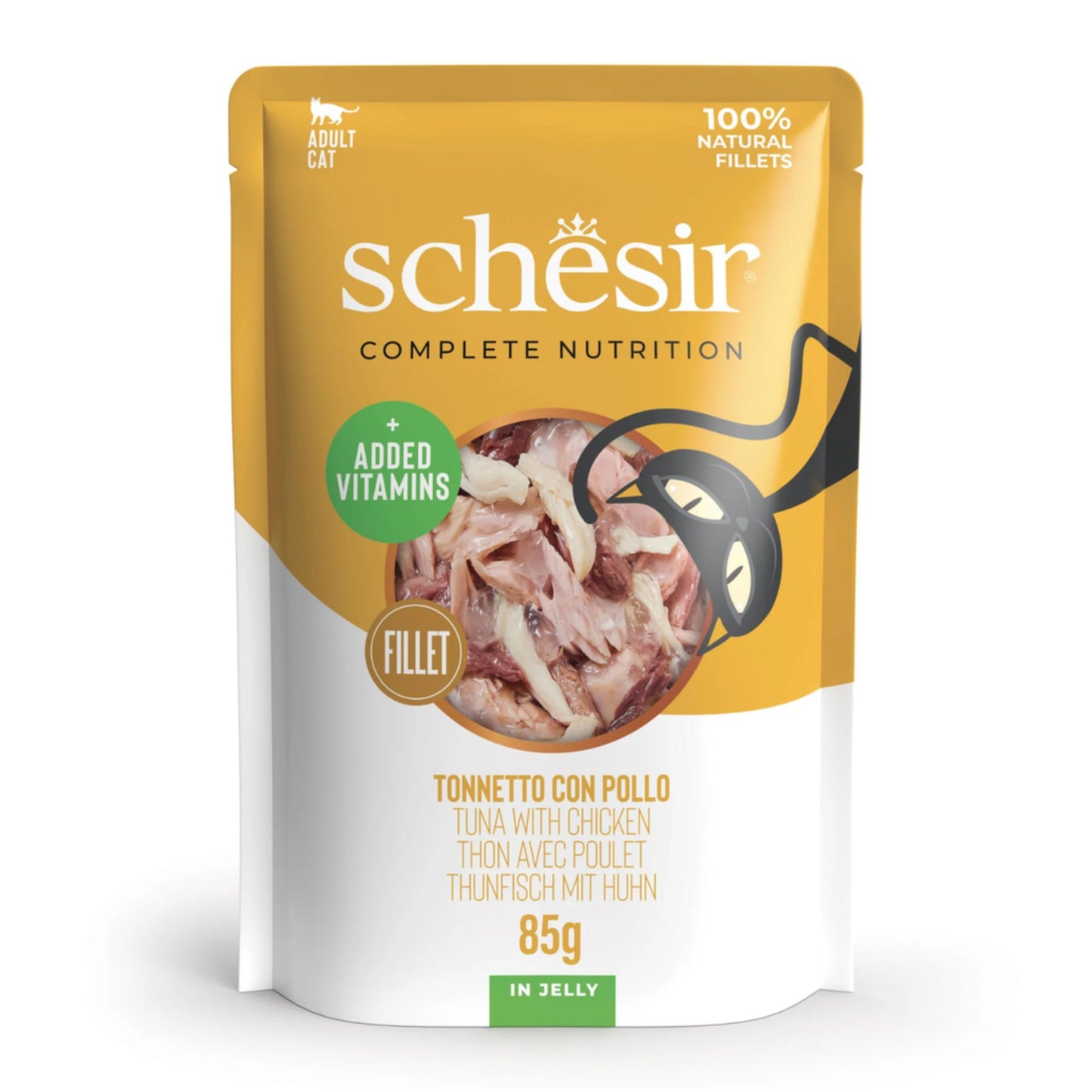 Schesir Wet Cat Food In Jelly Pouch- Tuna With Chicken - 85g