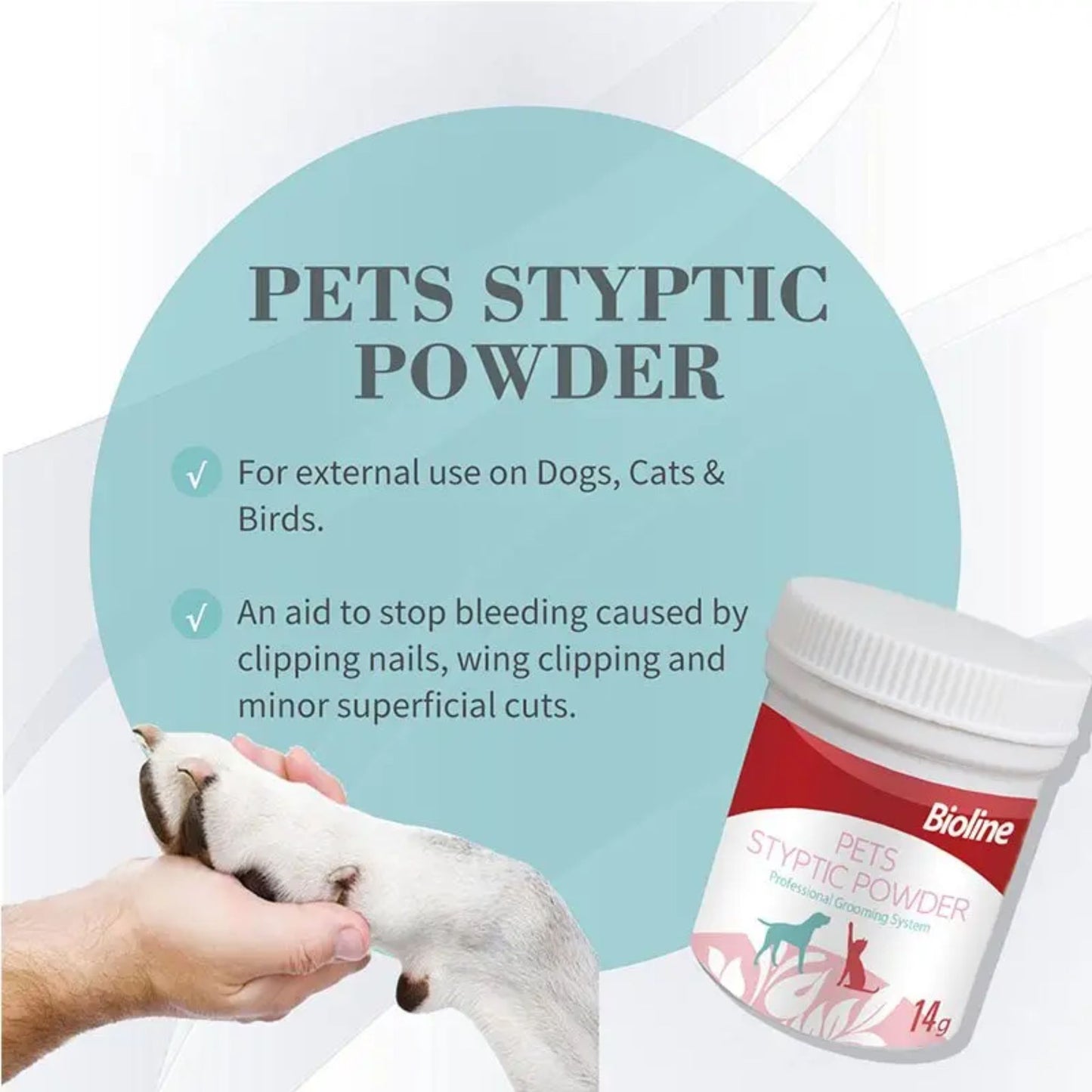 Bioline Blood Stopper Styptic Powder First Aid For Pets