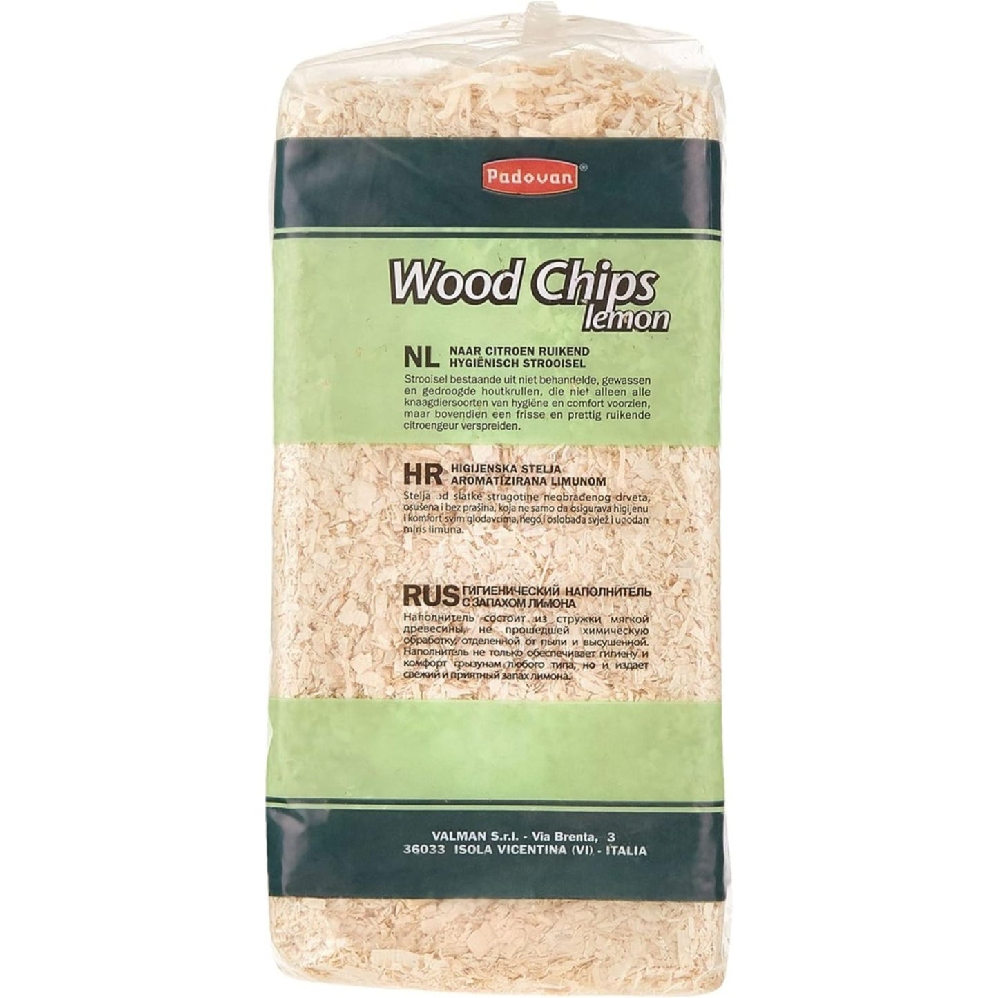 Padovan Wood Chips Lemon Scent Natural Bedding – 14L/1kg