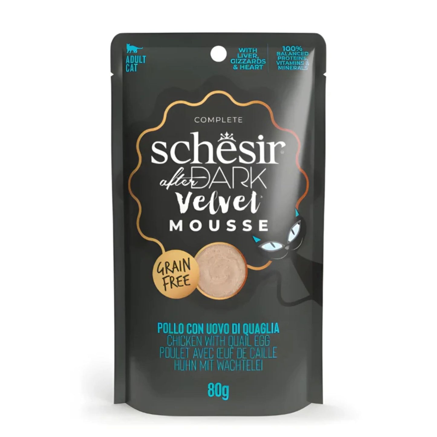 Schesir Velvet Mousse Variety Pack Wet Cat Food - 12X80G