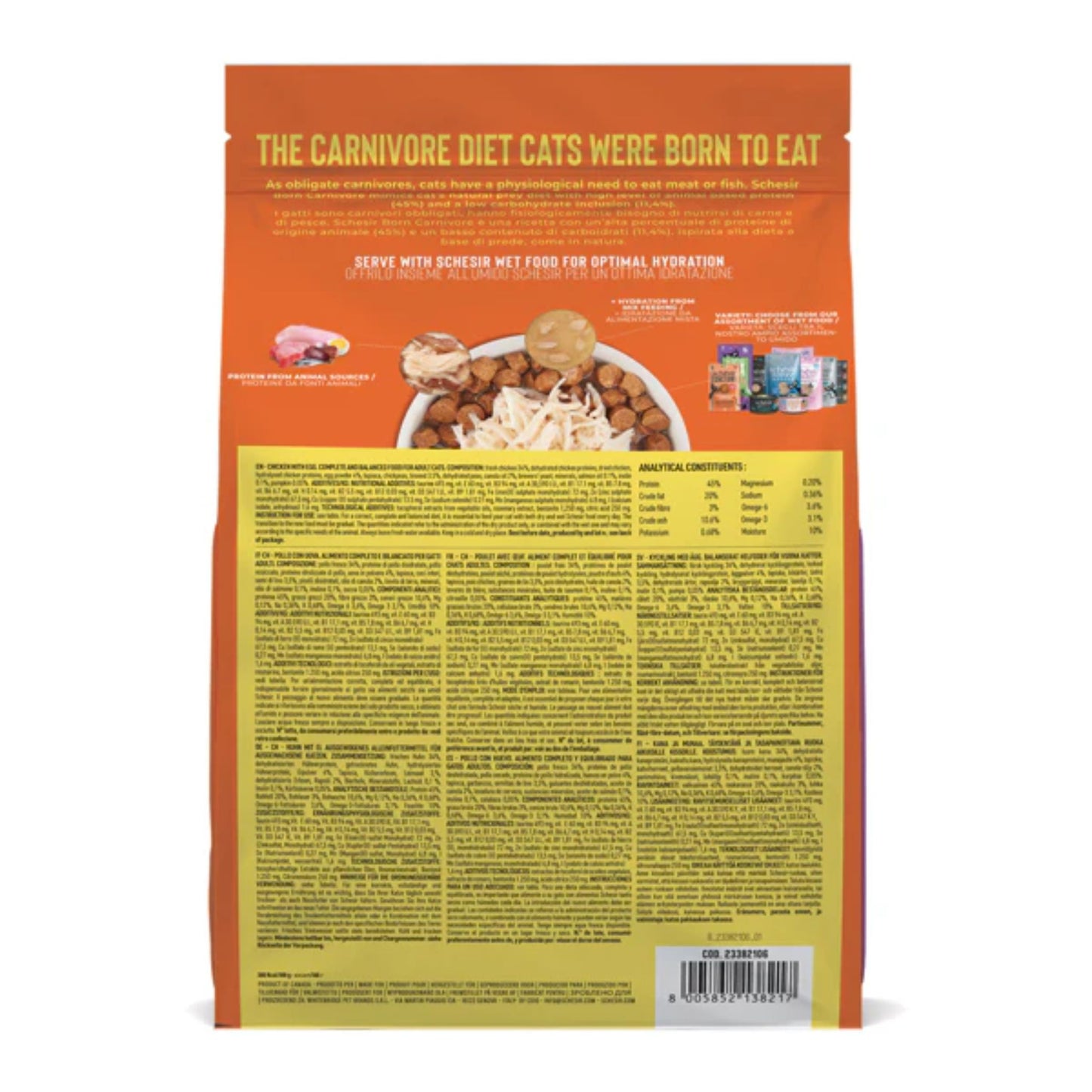Schesir Born Carnivore Chicken & Egg Dry Cat Food - 1.25kg