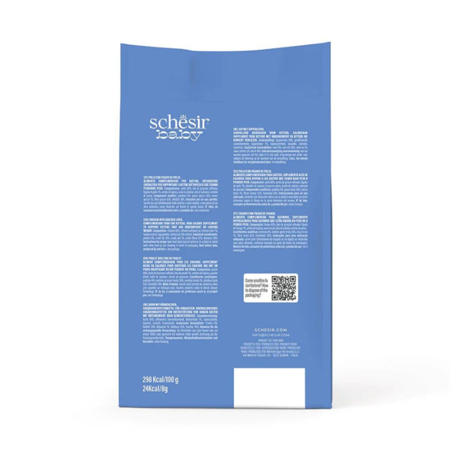 Schesir Baby Thrive Mousse Kitten Chicken Wet Food - 20X8G