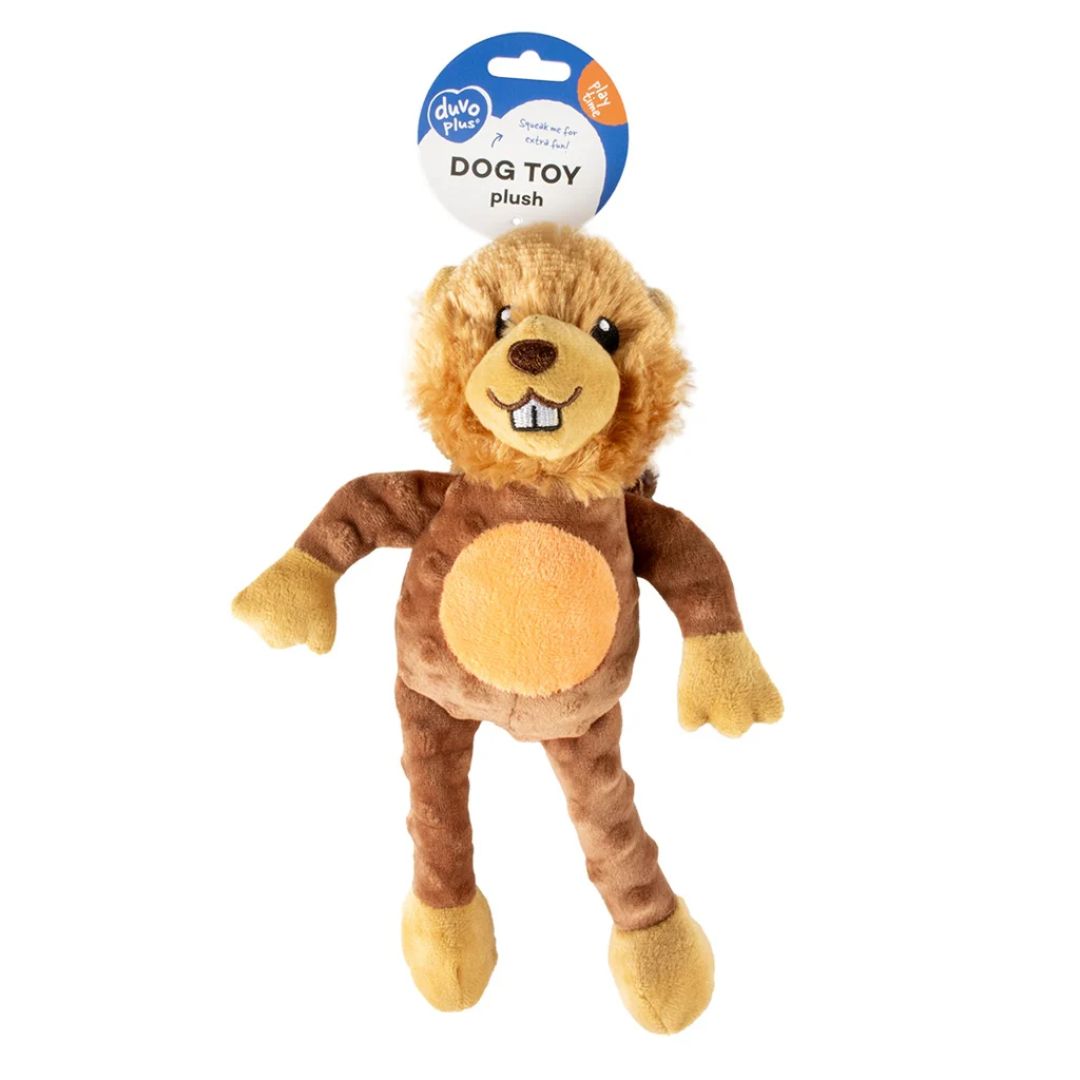 Duvo+ Plush Beaver Crackle Dog Toy – 34x21x8cm, Brown