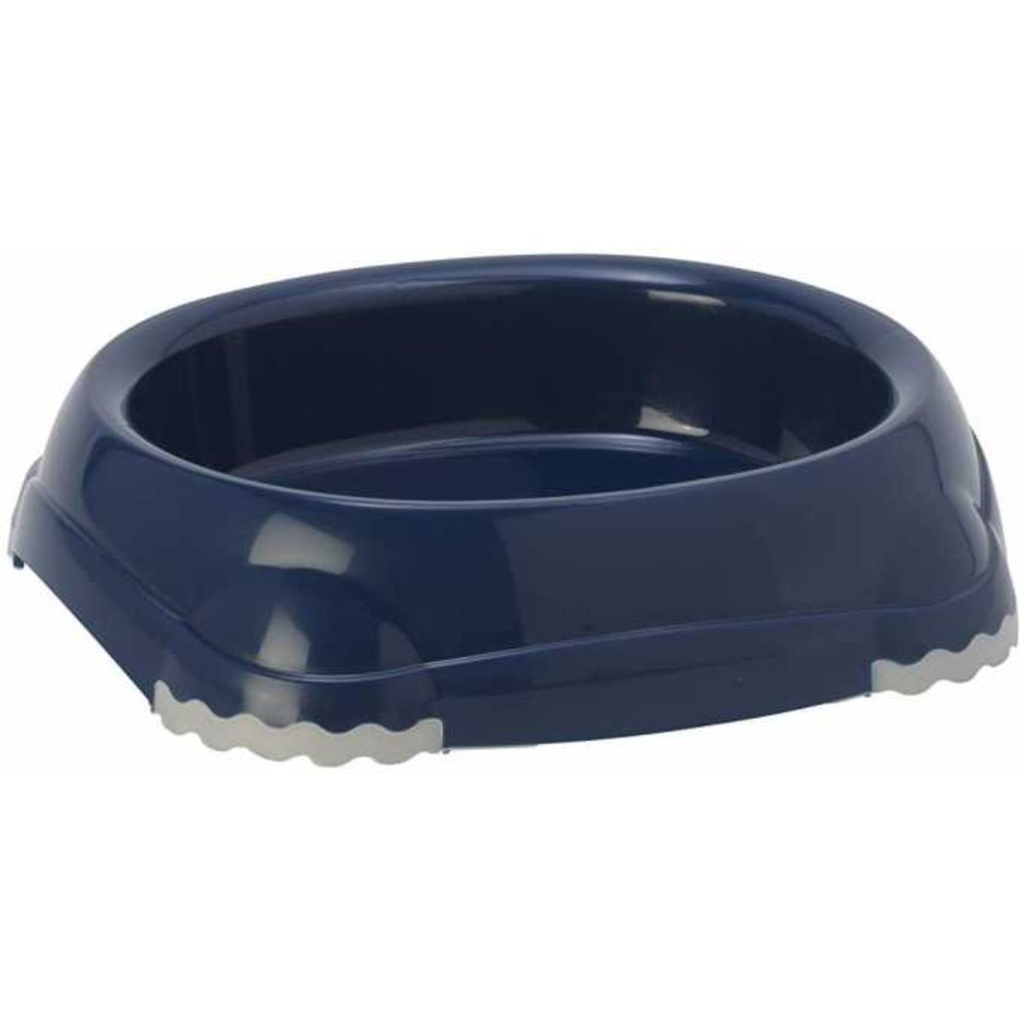 Navy blue pet bowl on a white background