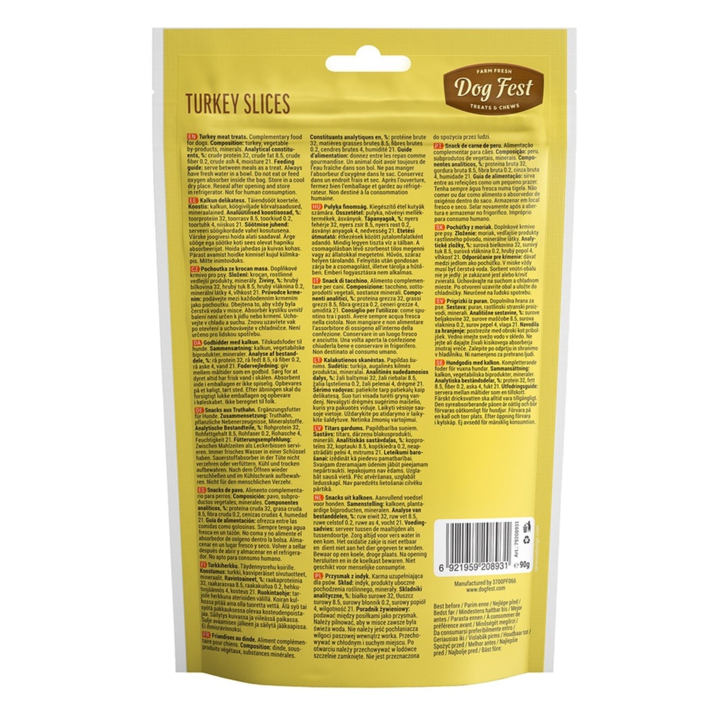 Dog Fest Turkey Slices For Adult Dog – 90g