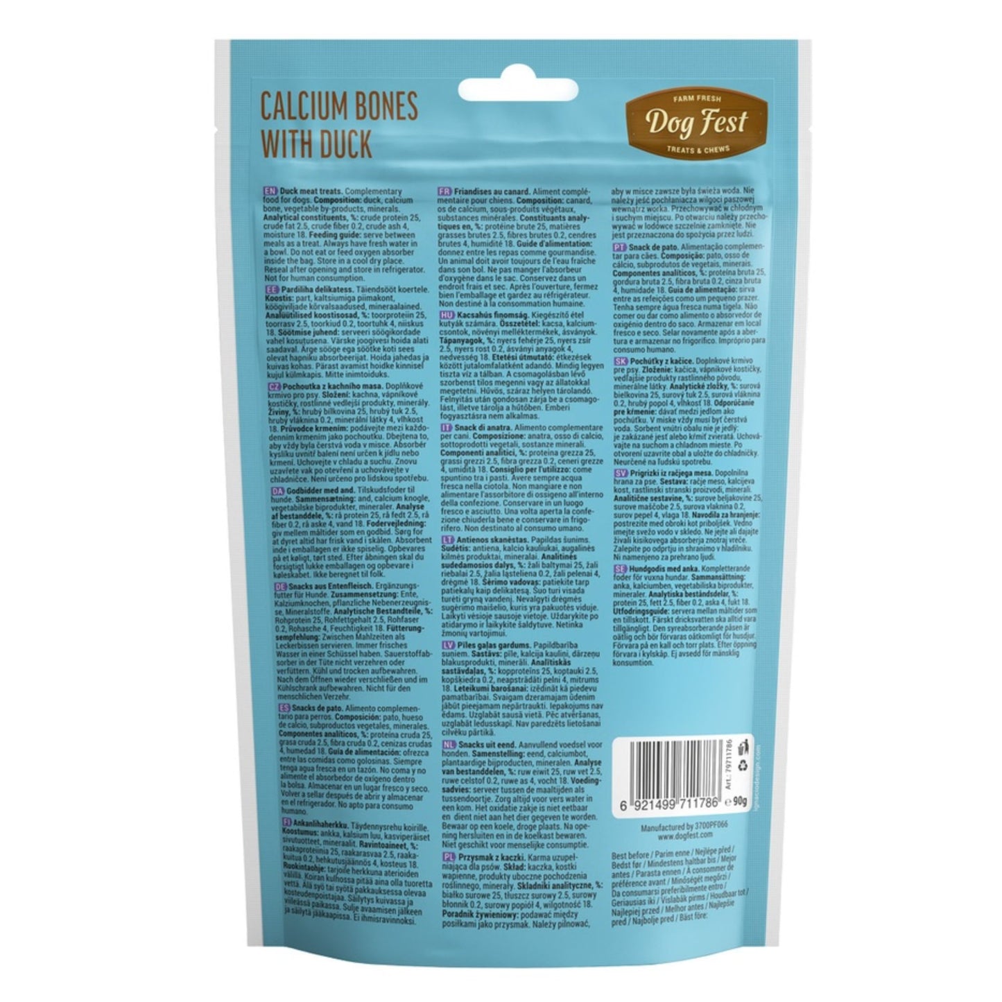 Dog Fest Calcium Bones With Duck For Puppies - 90g