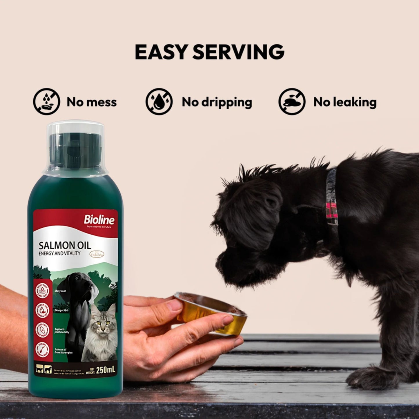 Bioline Norwegian Salmon Oil Omega-Rich Supplement For Pets - 250ml