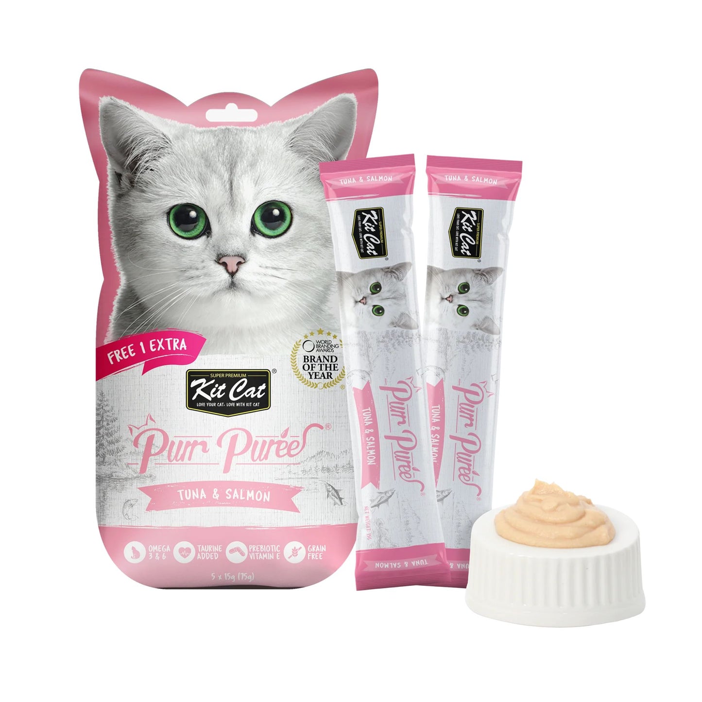 Kit Cat Puree Tuna & Salmon Cat Treats - 60g