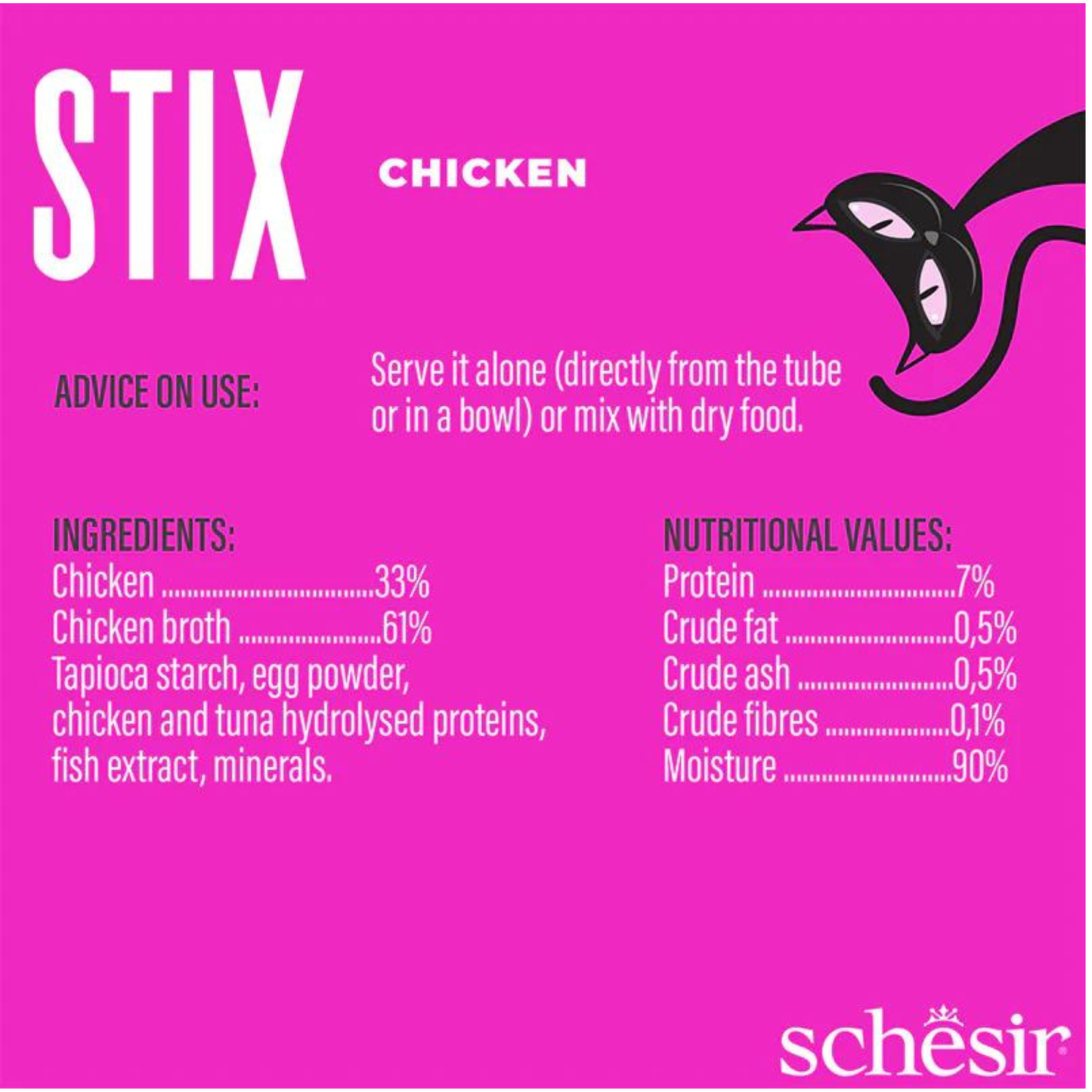 Schesir Cat Creamy Treat Stix Chicken - 6x15G