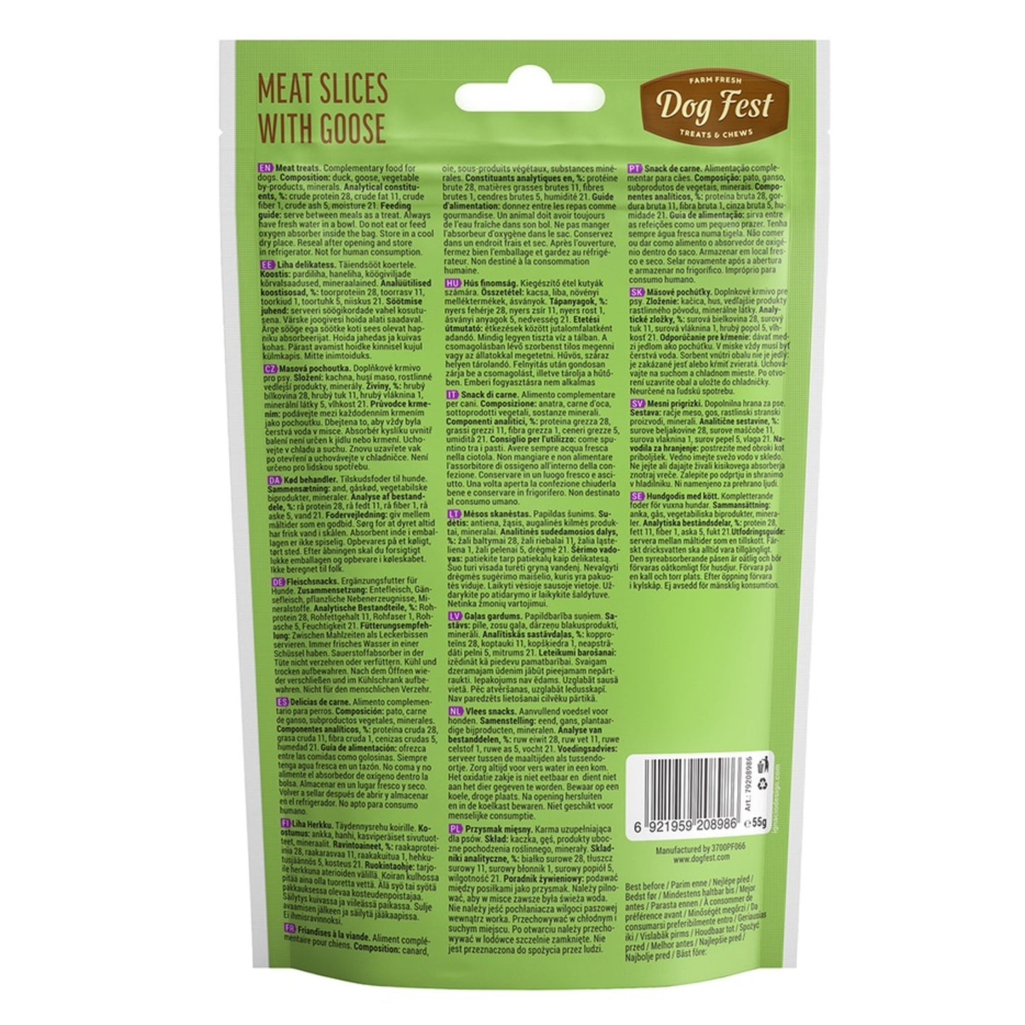 Dog Fest Slices With Goose For Small Breeds – 55g