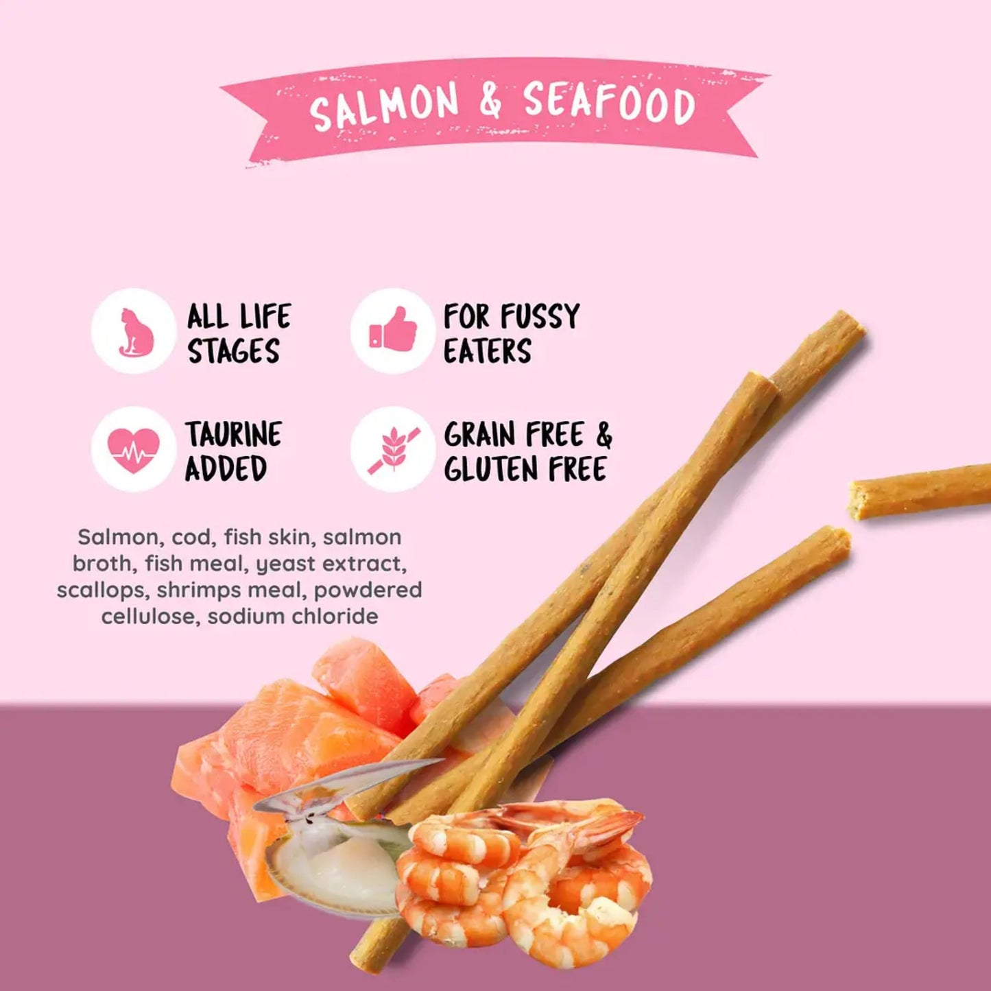 Kit Cat Grain Free Cat Stick Salmon & Seafood - 15g