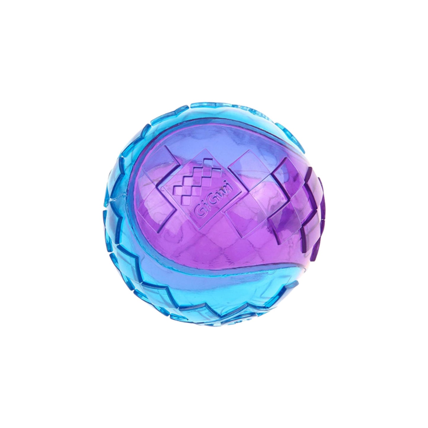 Blue and purple textured ball on a white background