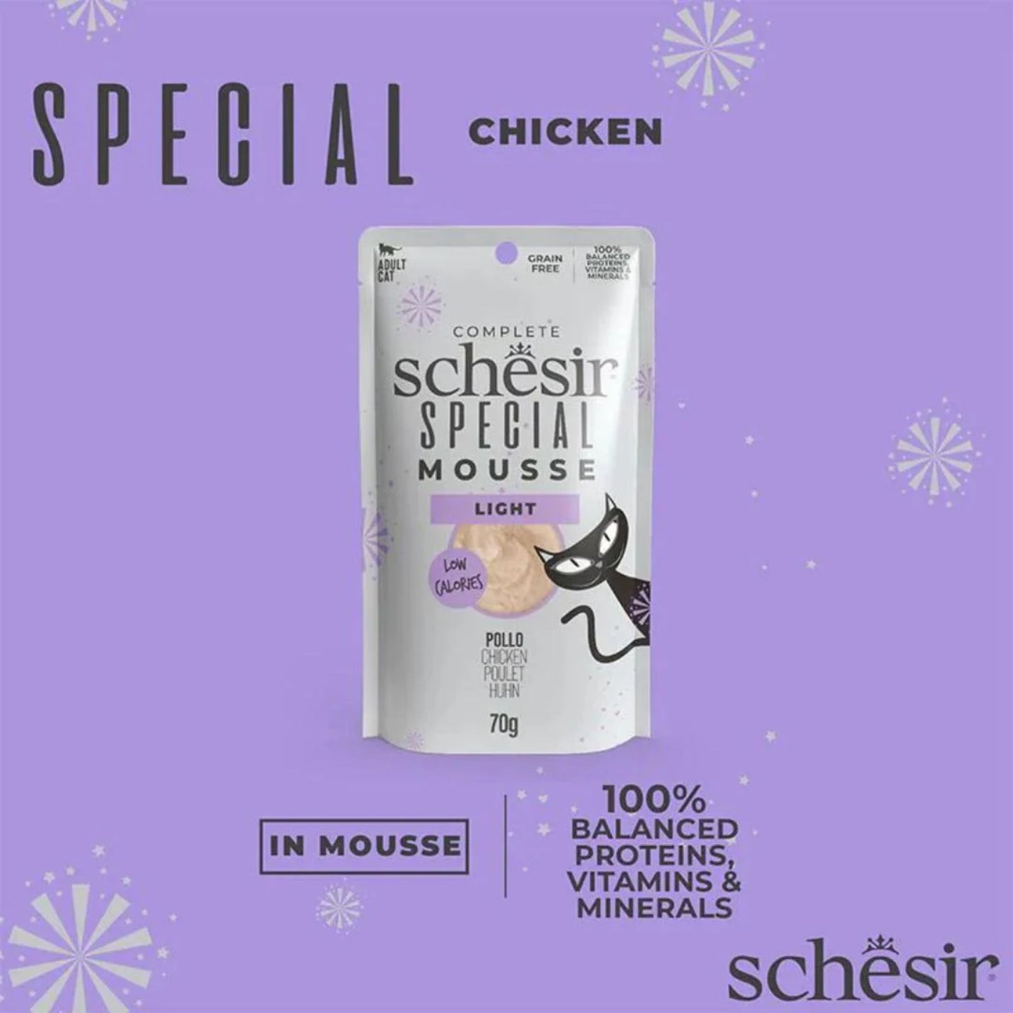 Schesir Cat Mousse Light Formula Chicken - 70G