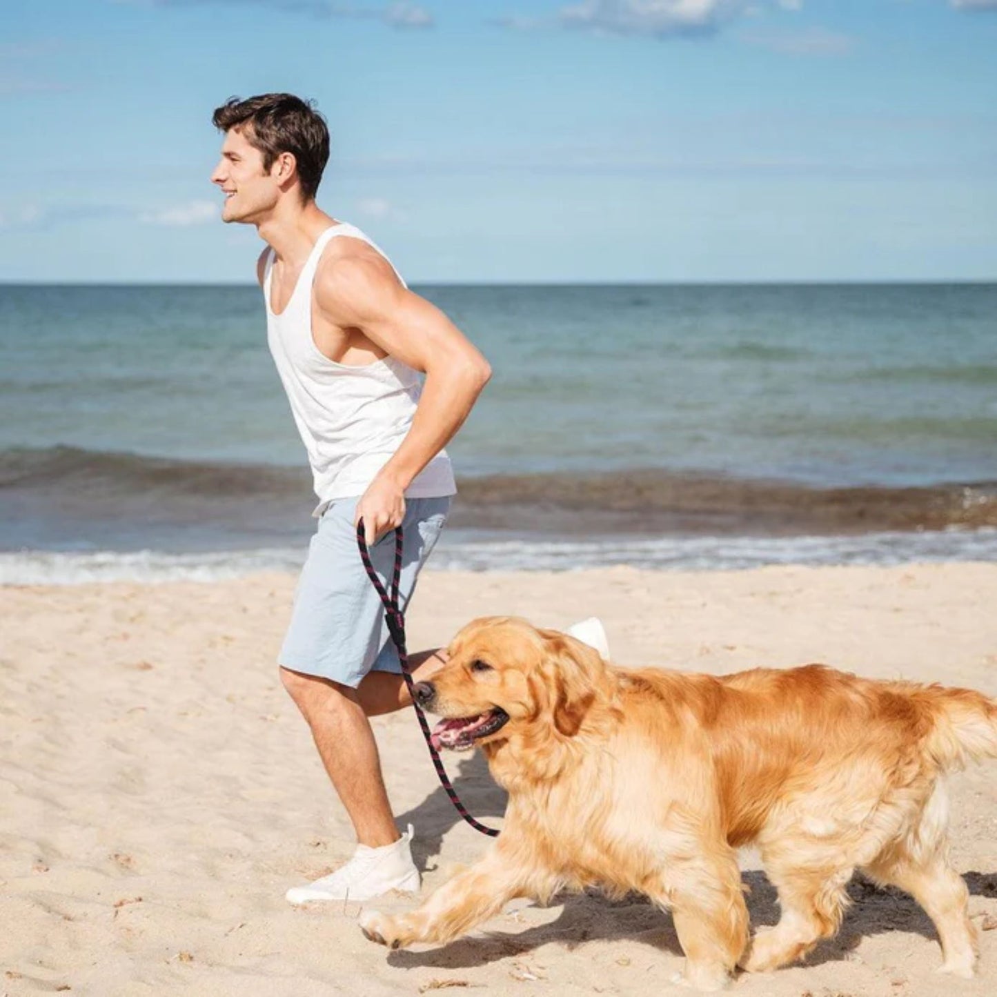 Doco 5Ft Reflective Rope Dog Leash – Safety Orange – Large