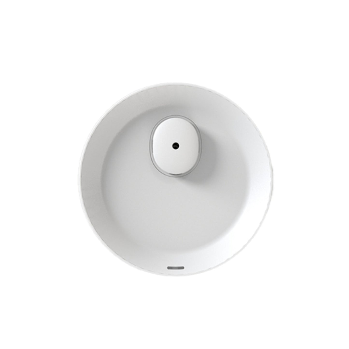 Round white object on a white background